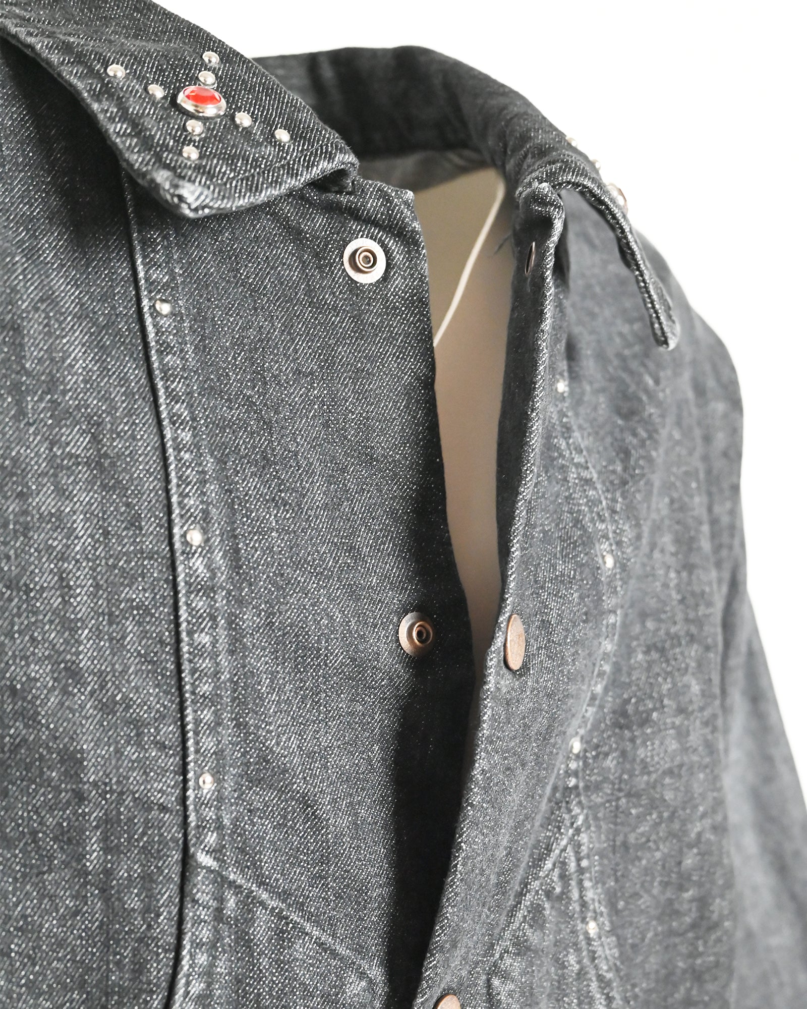 SWJP・エスダブリュージェーピー - デニムジャケット STUDS WORK JACKET / GREY