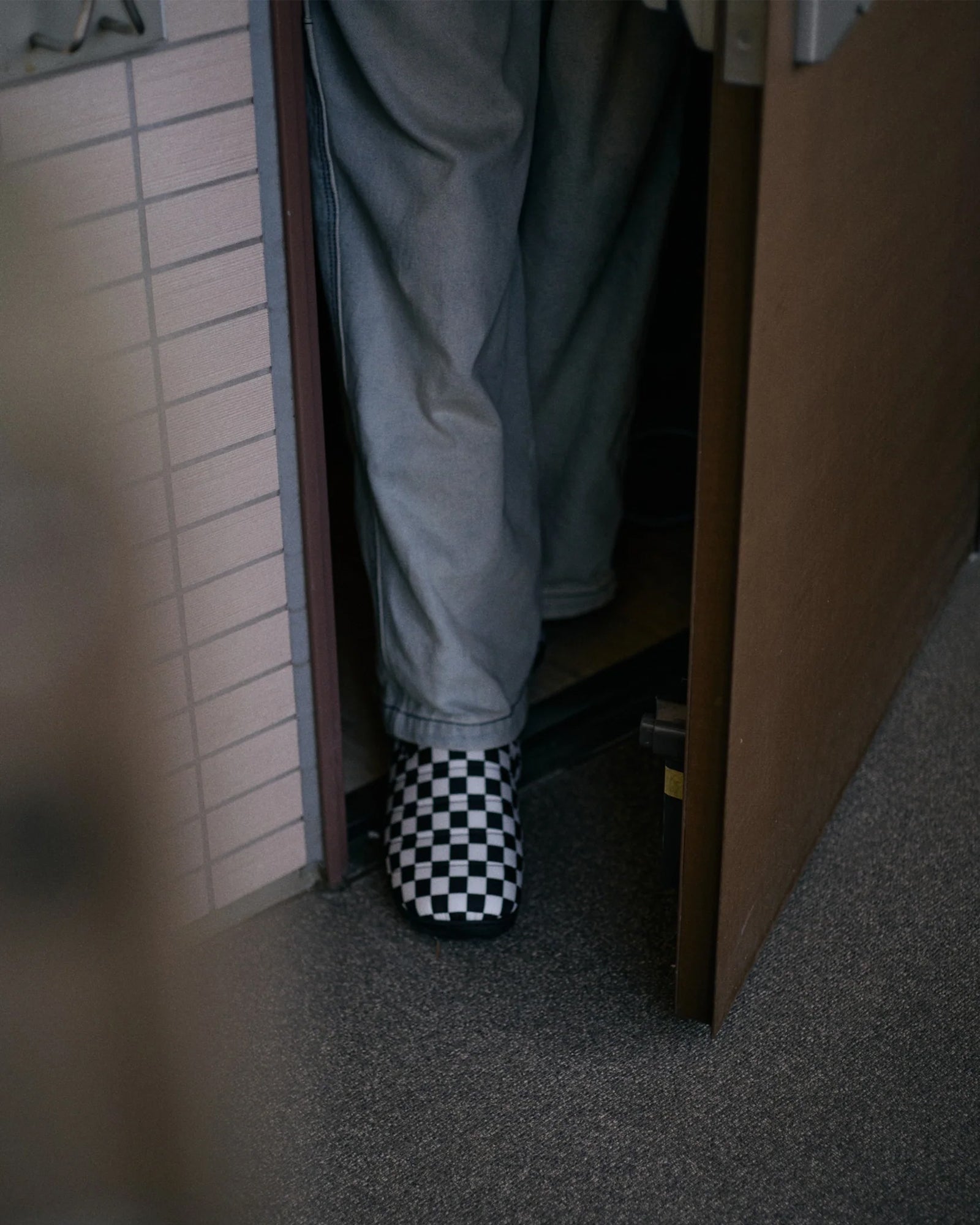 SUBU・スブ - サンダル SUBU ORIGINALS F-LINE CHECKER / BLACK / WHITE