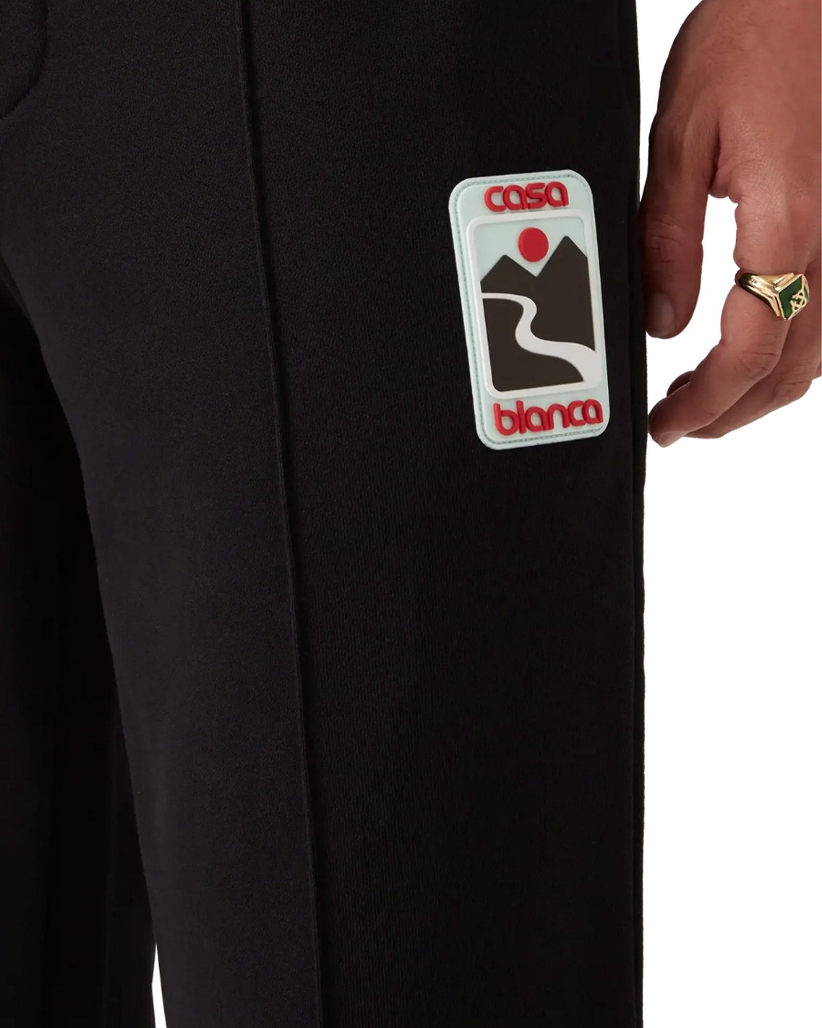 CASABLANCA・カサブランカ - スウェットパンツ SUNSET VALLEY RUBBER PATCH OPEN HEM JOGGER / BLACK