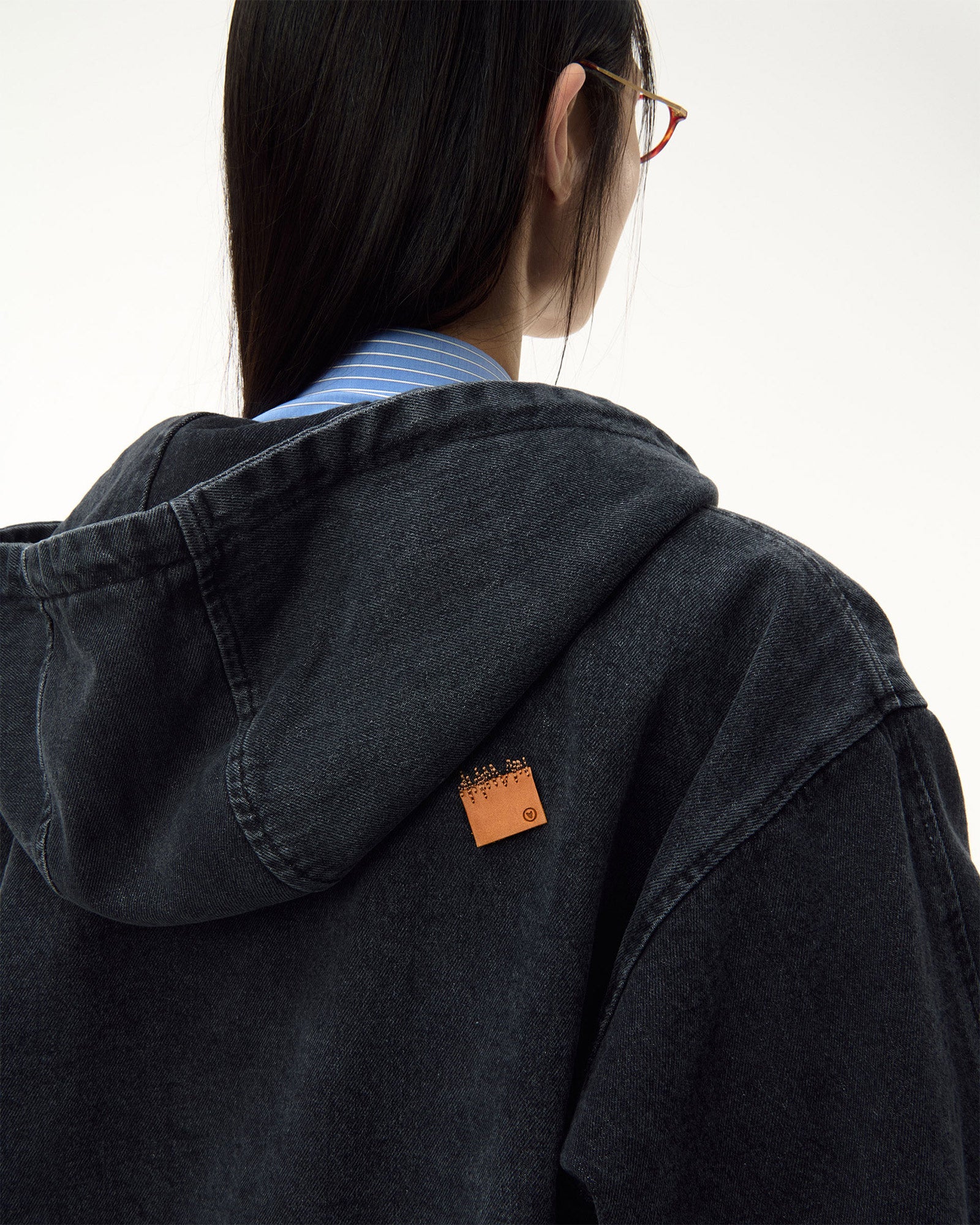 Ader Error・アーダーエラー - デニムジャケット SV TAG HOODED WORK JACKET / BLACK