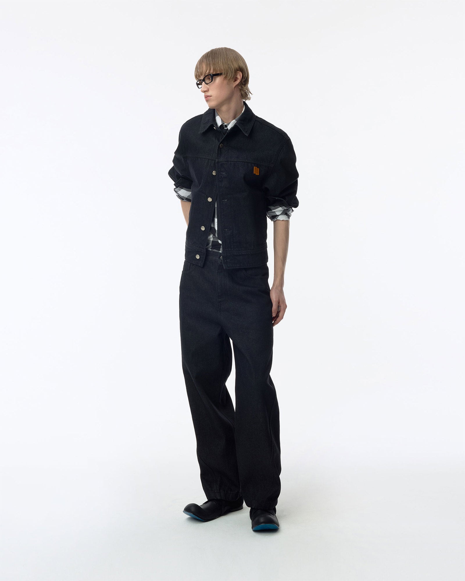 Ader Error・アーダーエラー - デニムジャケット SV TAG TRACKER JACKET / BLACK