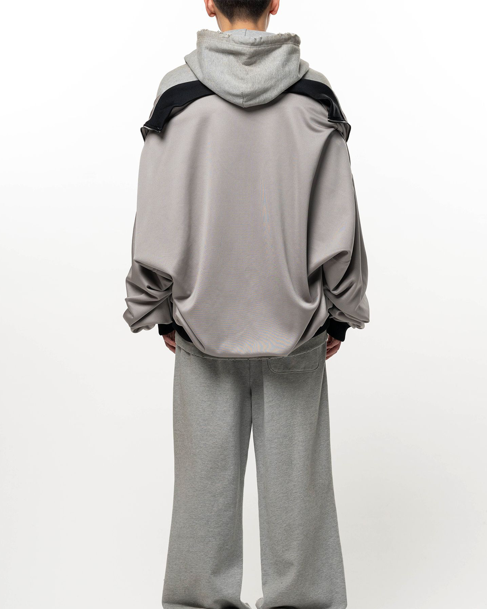 MIHARA YASUHIRO・ミハラヤスヒロ - ジャケット TRACK JACKET LAYERED SWEAT PARKA / GRAY