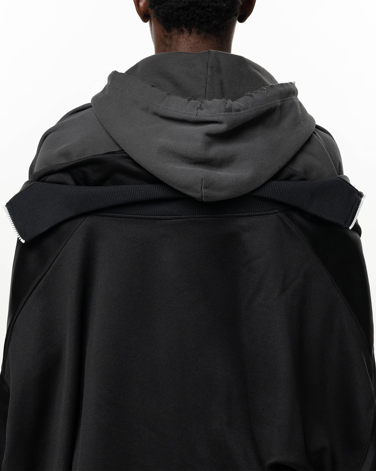 MIHARA YASUHIRO・ミハラヤスヒロ - ジャケット TRACK JACKET LAYERED SWEAT PARKA / BLACK