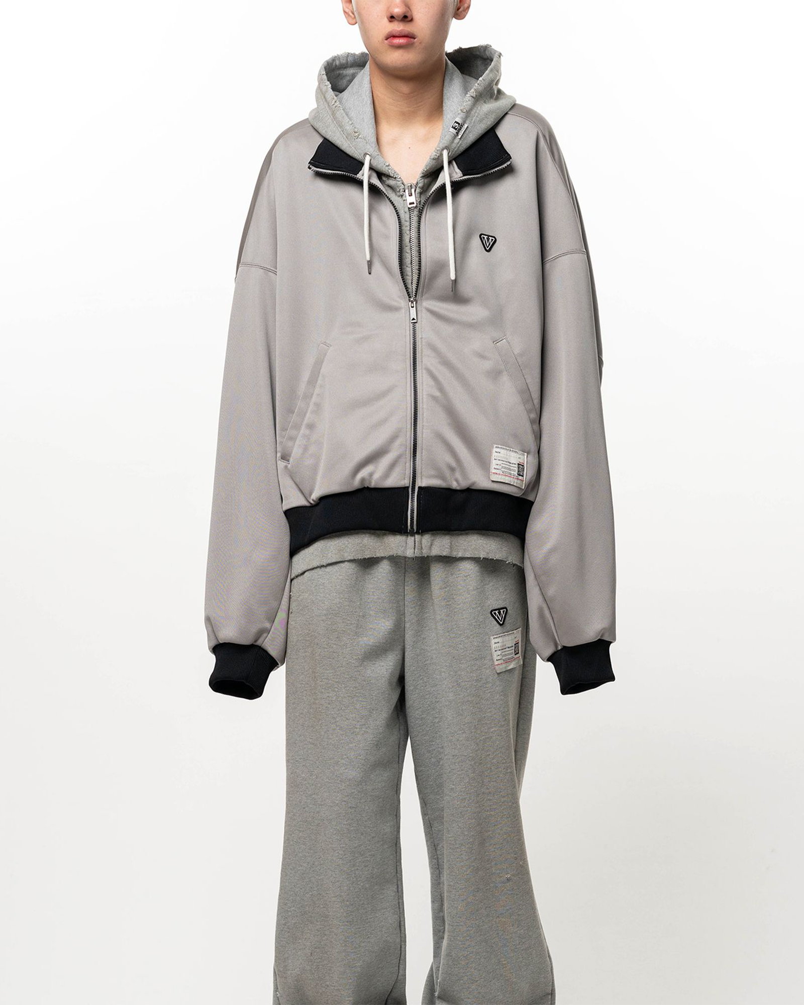 MIHARA YASUHIRO・ミハラヤスヒロ - ジャケット TRACK JACKET LAYERED SWEAT PARKA / GRAY