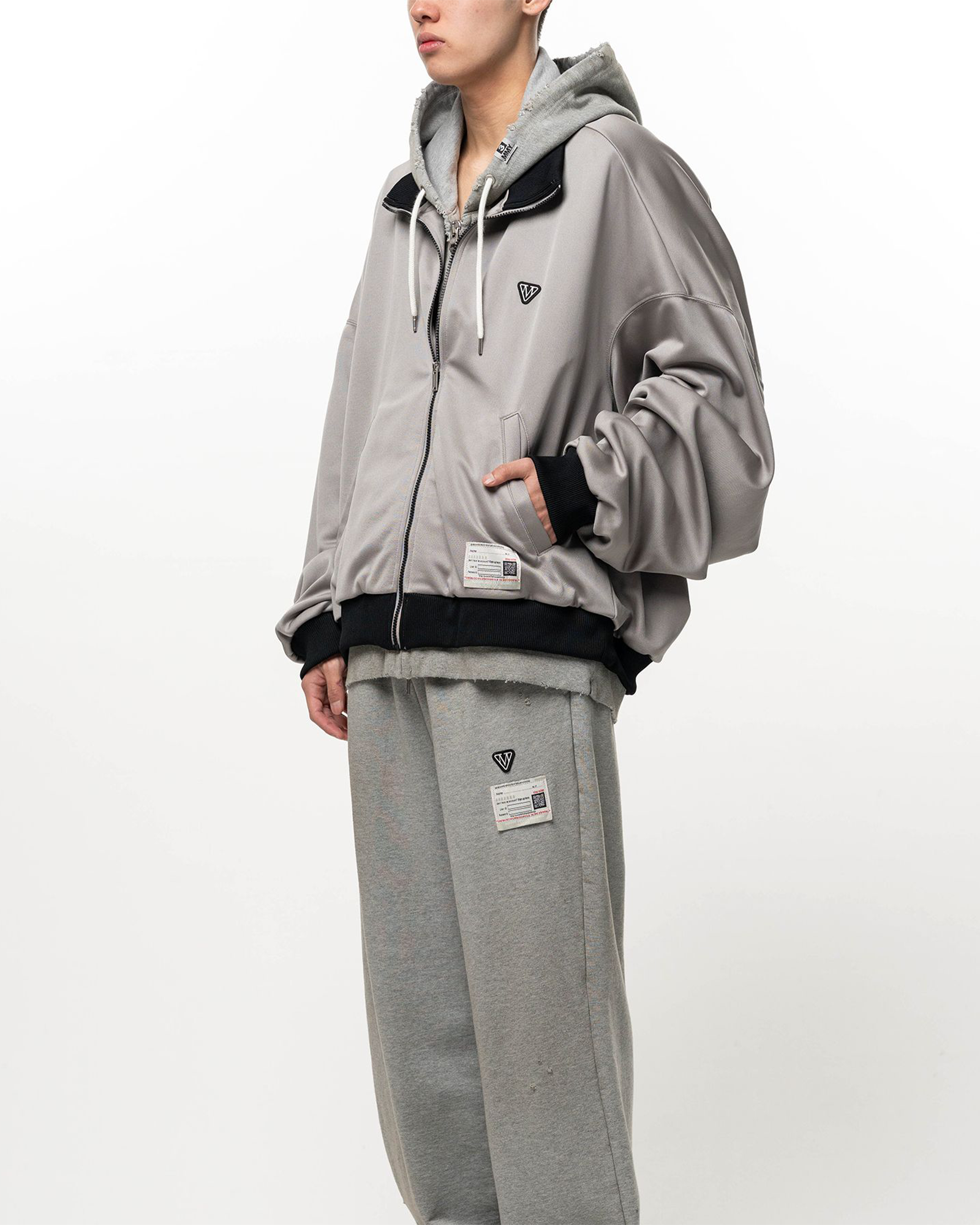 MIHARA YASUHIRO・ミハラヤスヒロ - ジャケット TRACK JACKET LAYERED SWEAT PARKA / GRAY