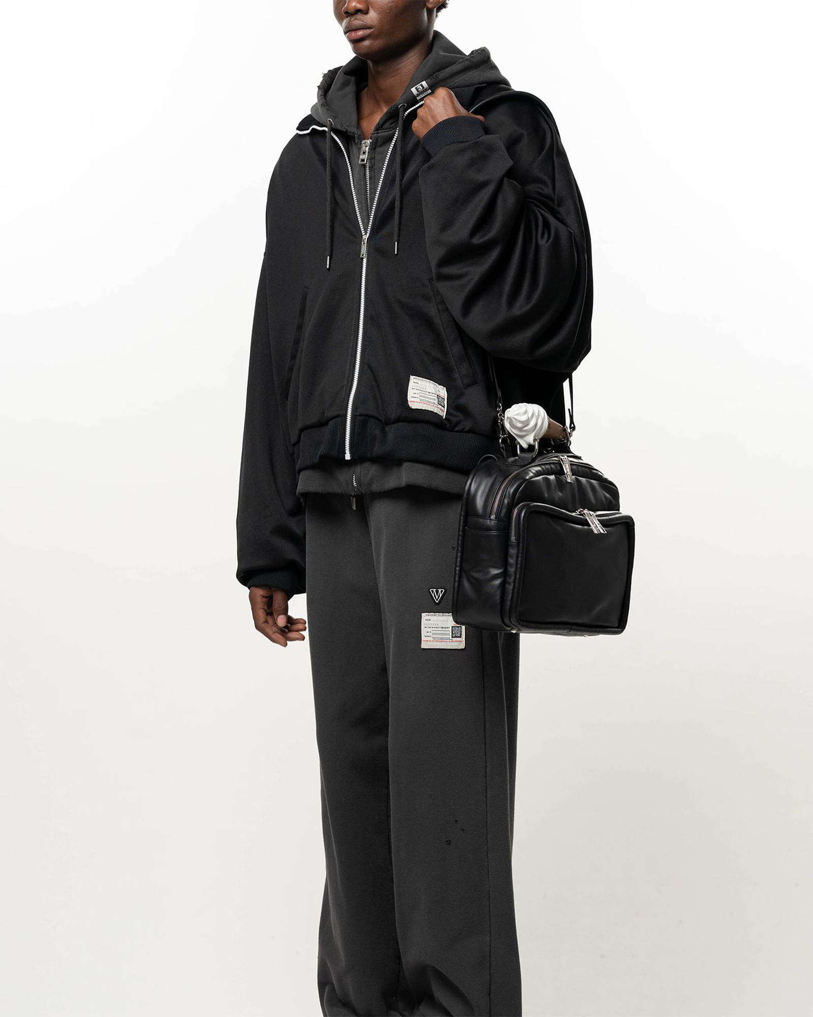 MIHARA YASUHIRO・ミハラヤスヒロ - ジャケット TRACK JACKET LAYERED SWEAT PARKA / BLACK