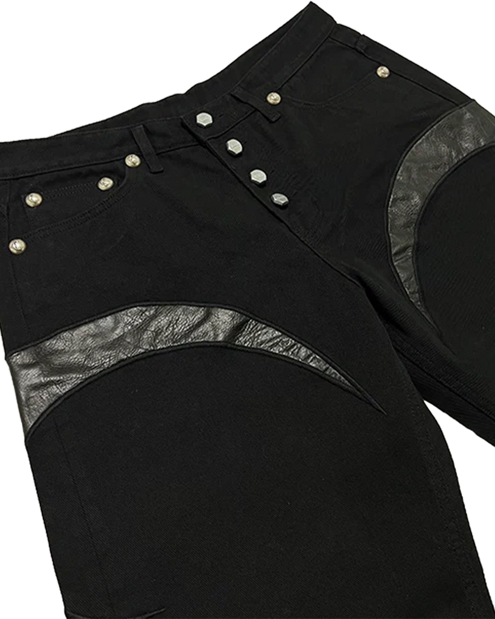 THUG CLUB・サグクラブ - デニムパンツ TC LEATHER WASHING DENIM PANTS / ALL BLACK