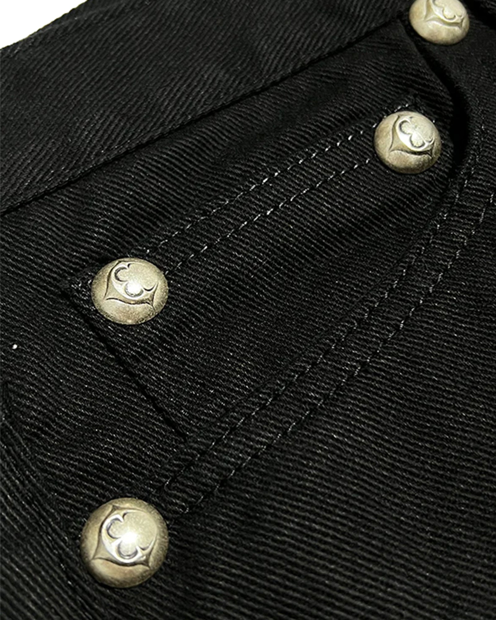 THUG CLUB・サグクラブ - デニムパンツ TC LEATHER WASHING DENIM PANTS / ALL BLACK