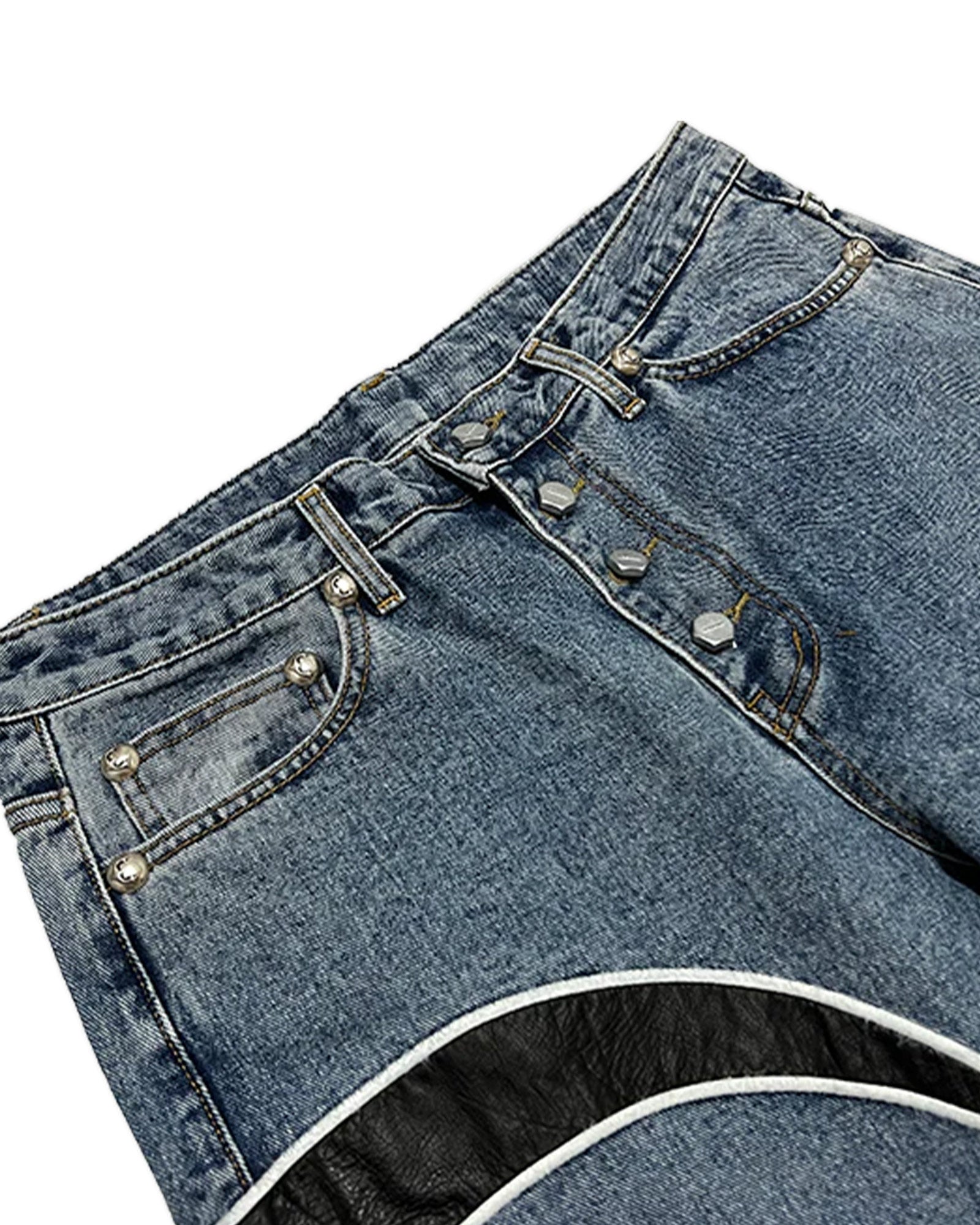 THUG CLUB・サグクラブ - デニムパンツ TC LEATHER WASHING DENIM PANTS / BLUE