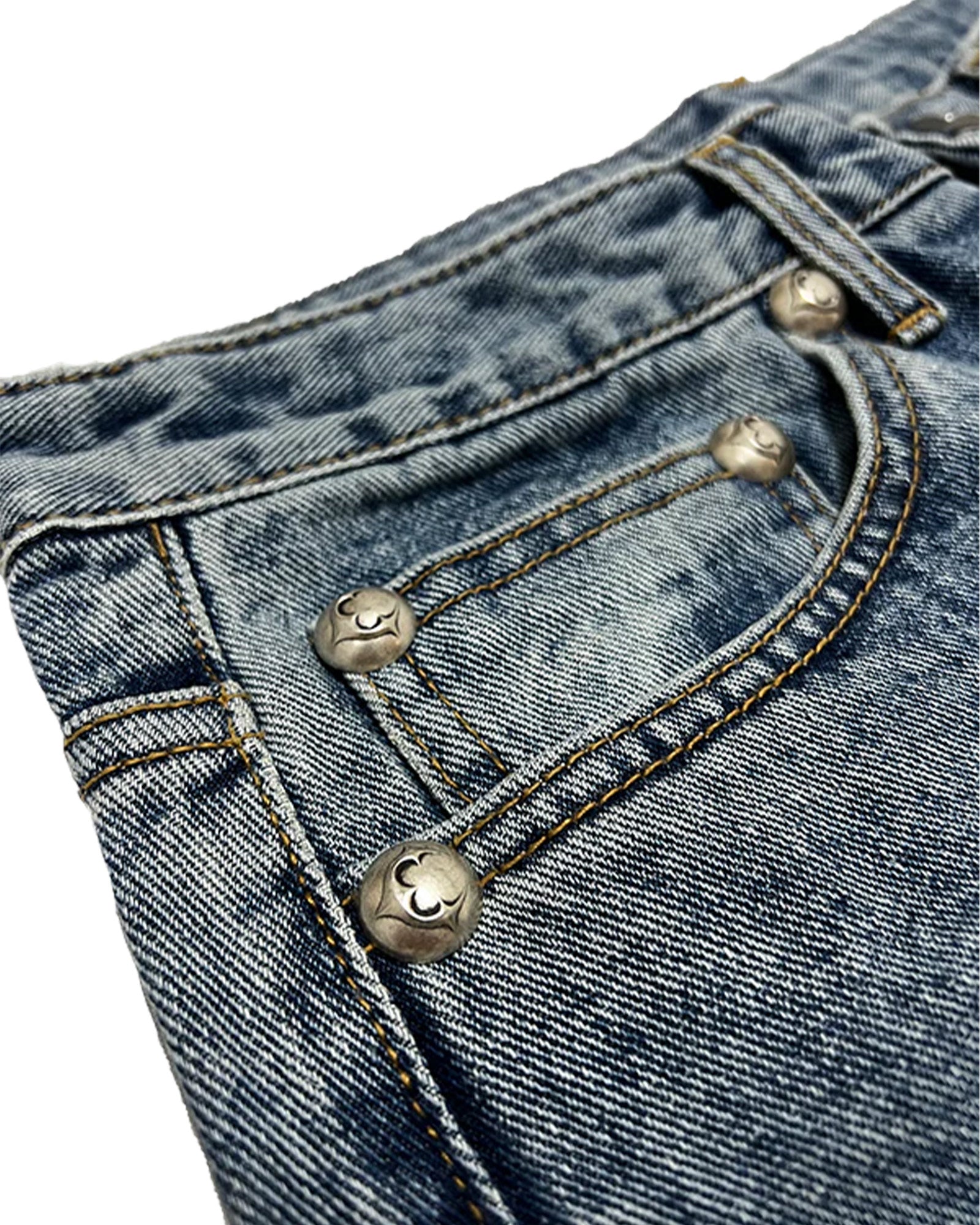 THUG CLUB・サグクラブ - デニムパンツ TC LEATHER WASHING DENIM PANTS / BLUE