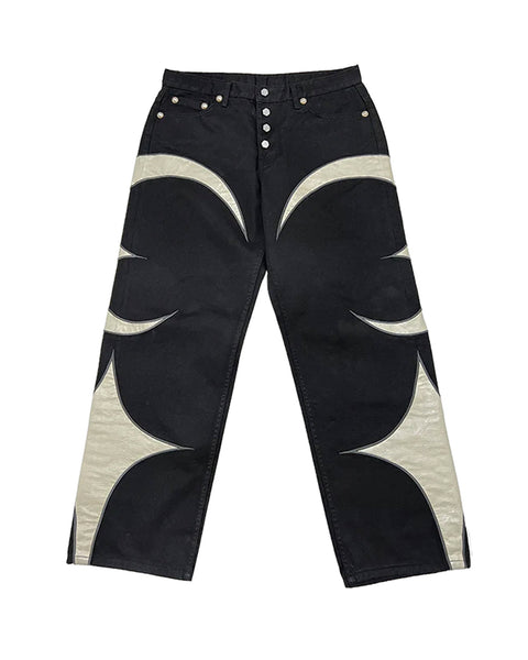THUG CLUB(サグクラブ)「 TC LEATHER WASHING DENIM PANTS / BLACK
