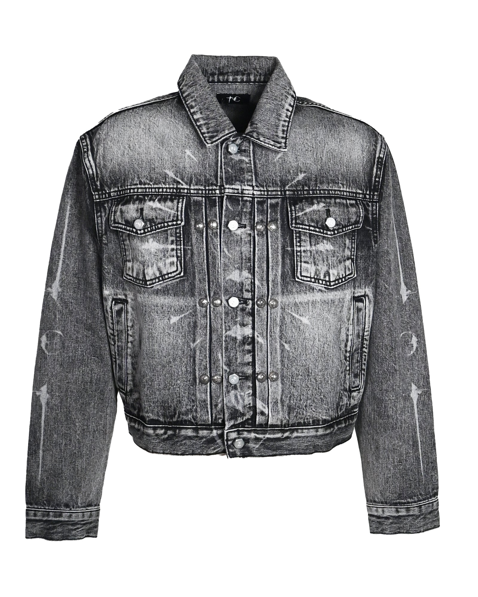 TC SPINE LASER DENIM JACKET / BLACK