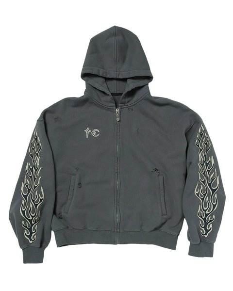 thug club サグクラブ ジップフーディー THUG CLUB(サグ・クラブ)商品ページ - DEM Zip-up Hoodie - Gray