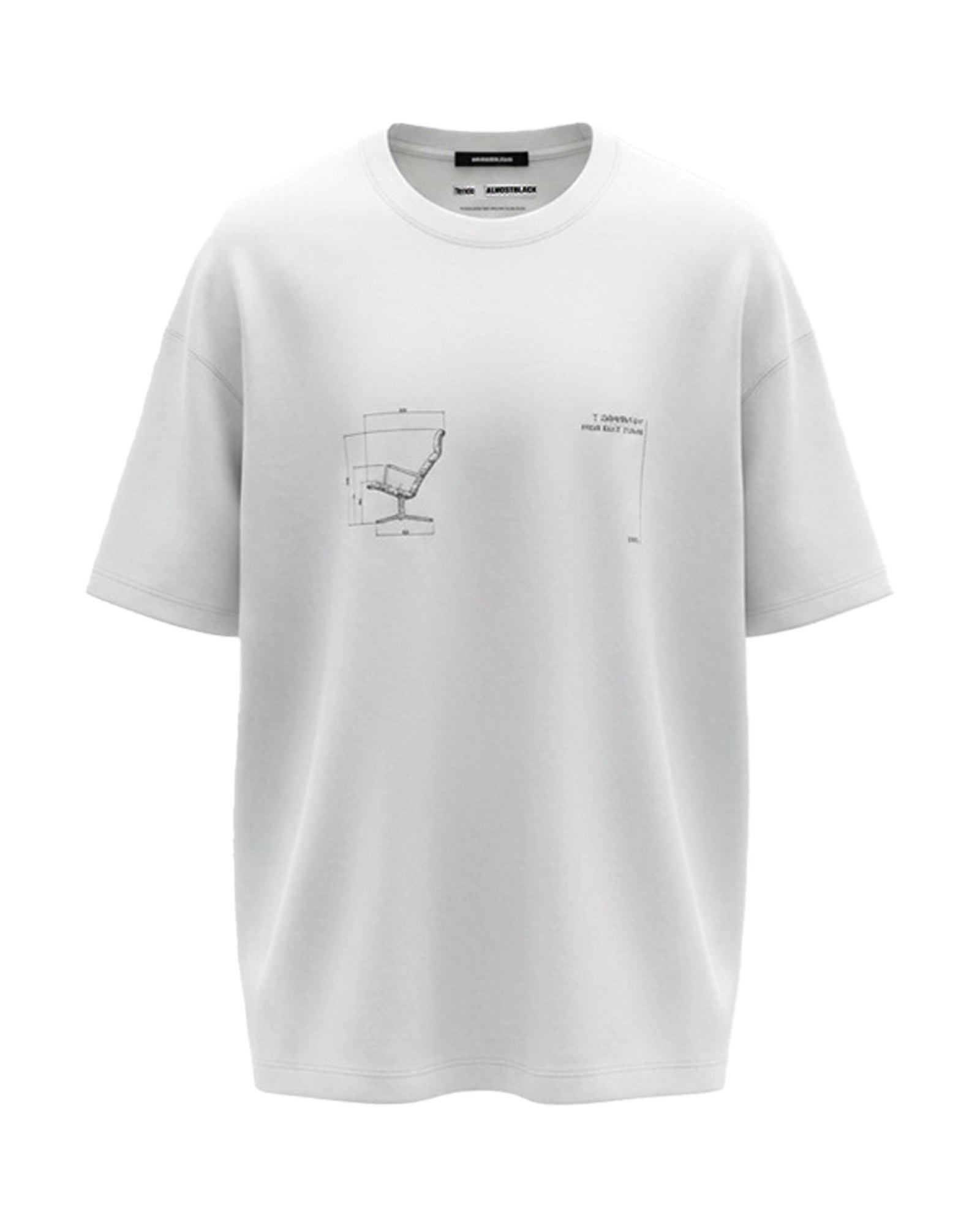 ALMOST BLACK・オールモスト ブラック -  TENDO PRINT T-SHIRTS / WHITE