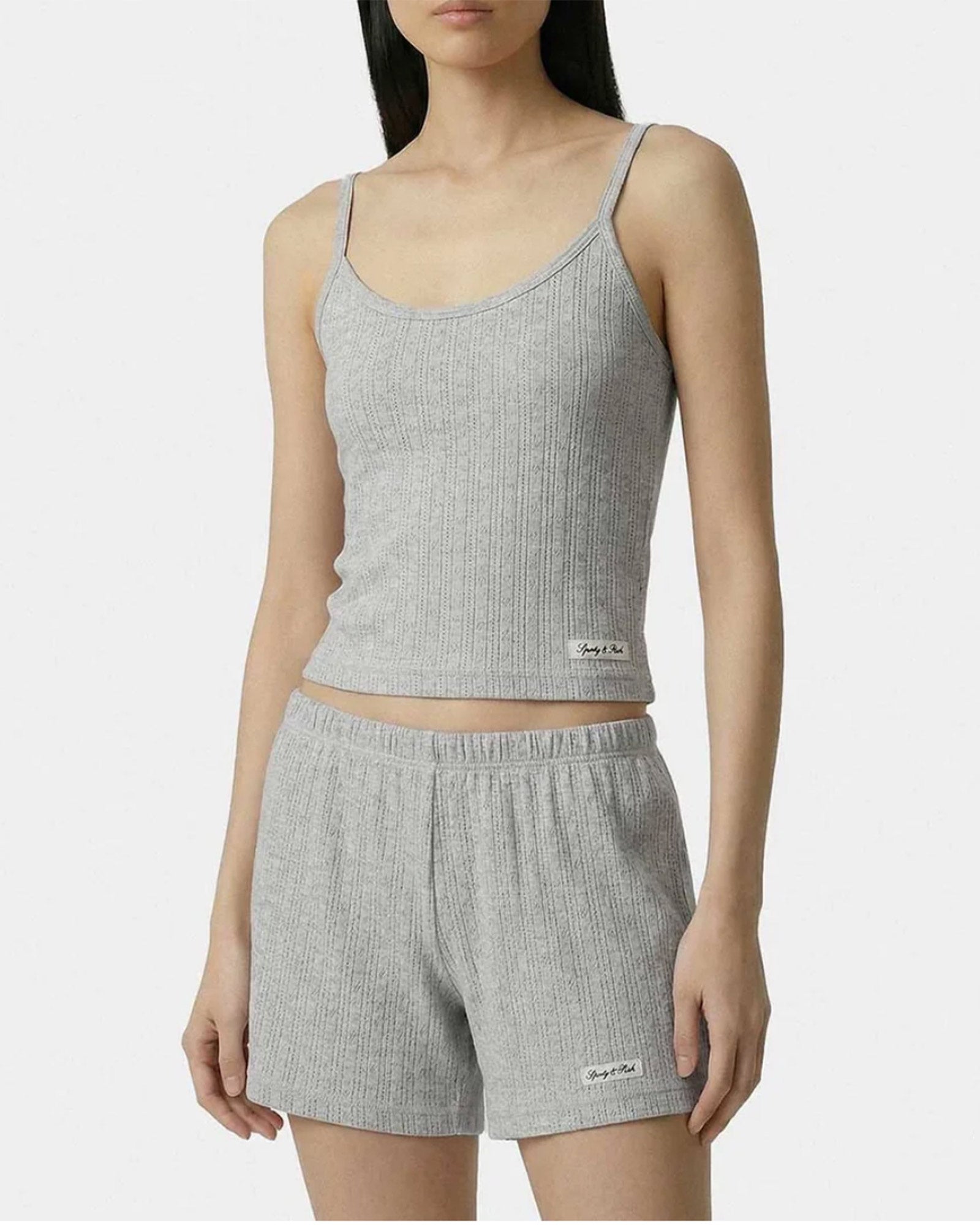 SPORTY&RICH・スポーティーアンドリッチ - ファッション小物 SIGNATURE LOGO POINTELLE TANK
/ HEATHER GRAY