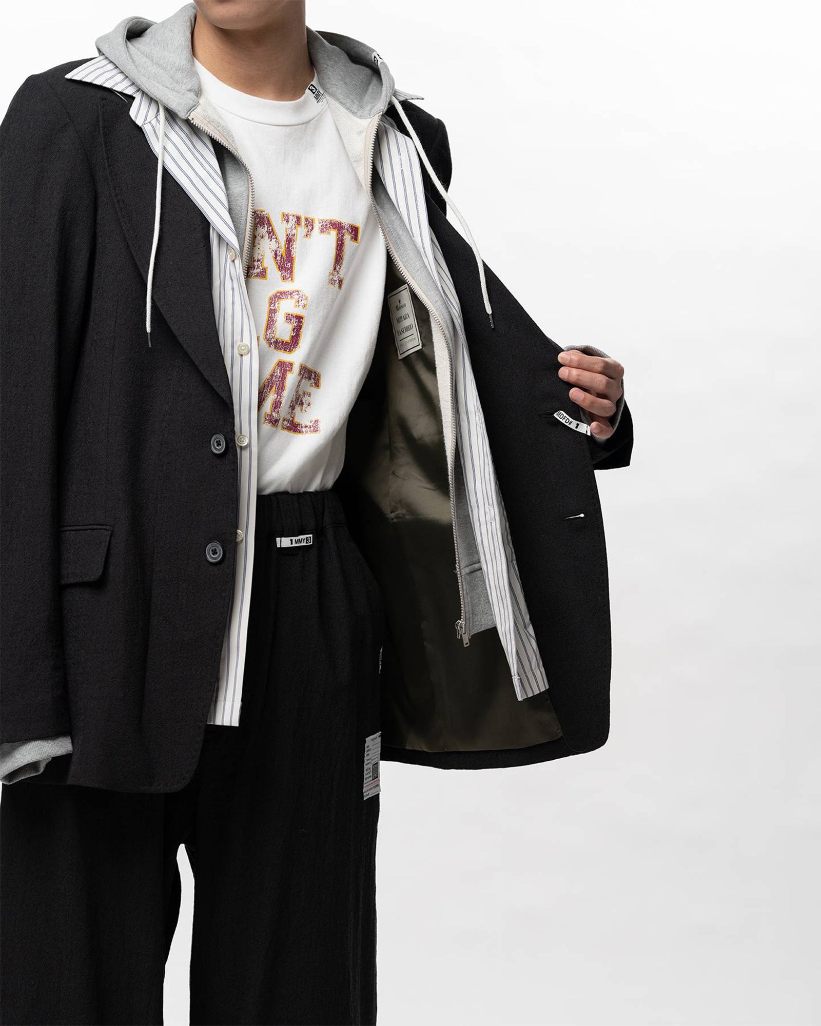 MIHARA YASUHIRO (ミハラヤスヒロ) TRIPLE LAYERED BLAZER / BLACK