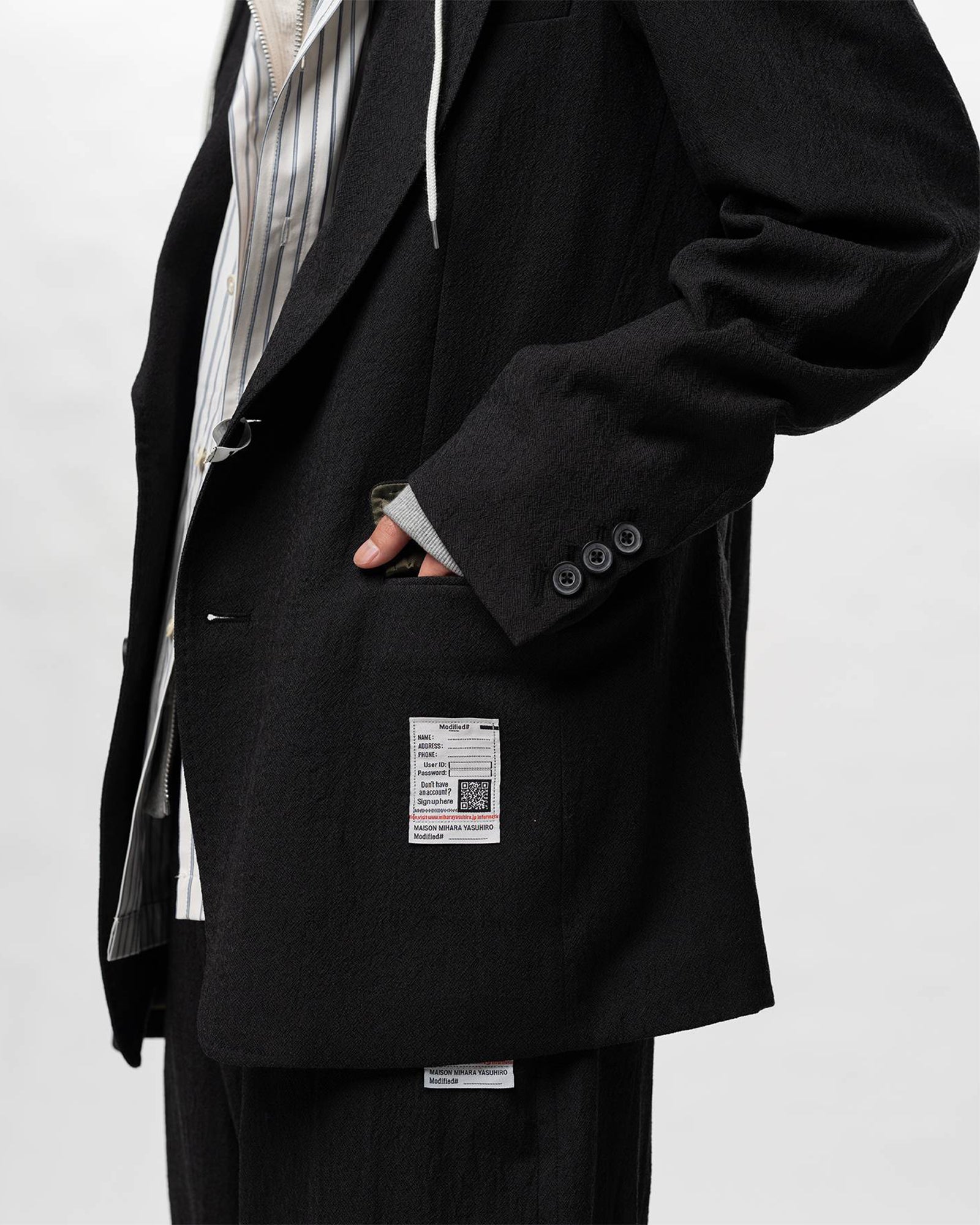 MIHARA YASUHIRO (ミハラヤスヒロ) TRIPLE LAYERED BLAZER / BLACK