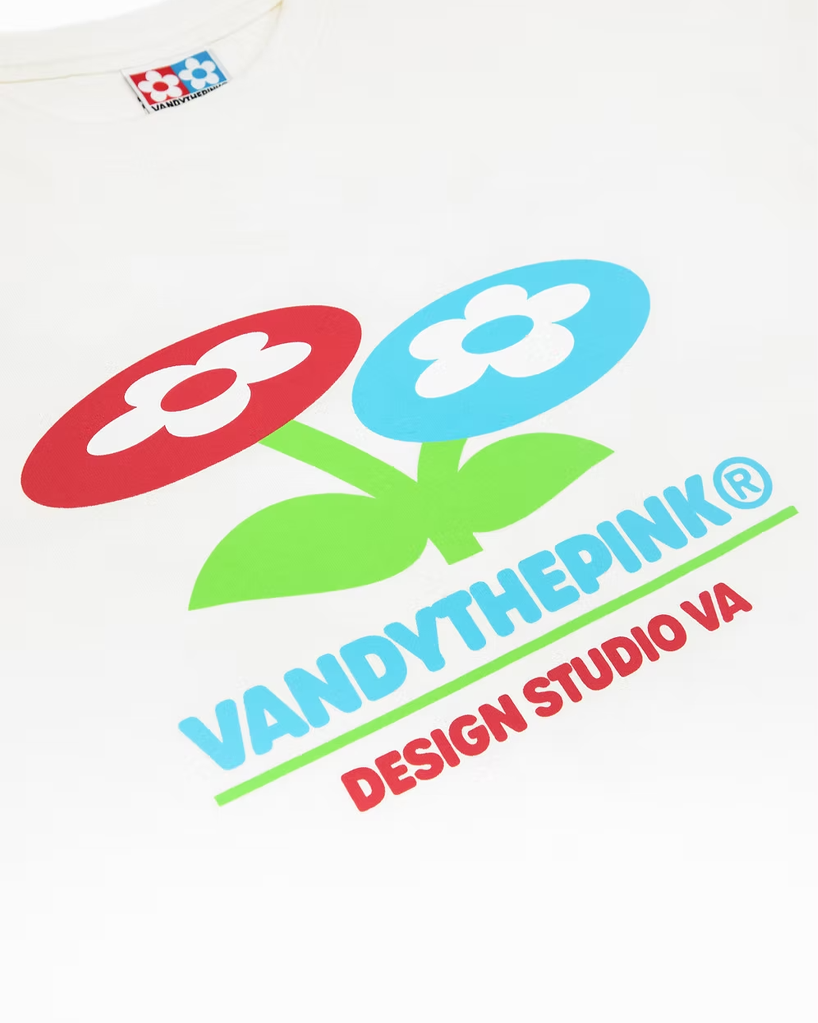 VANDY THE PINK・ヴァンディー・ザ・ピンク - Tシャツ・カットソー TWO FLOWER BUCKLE  TEE / OFF WHITE