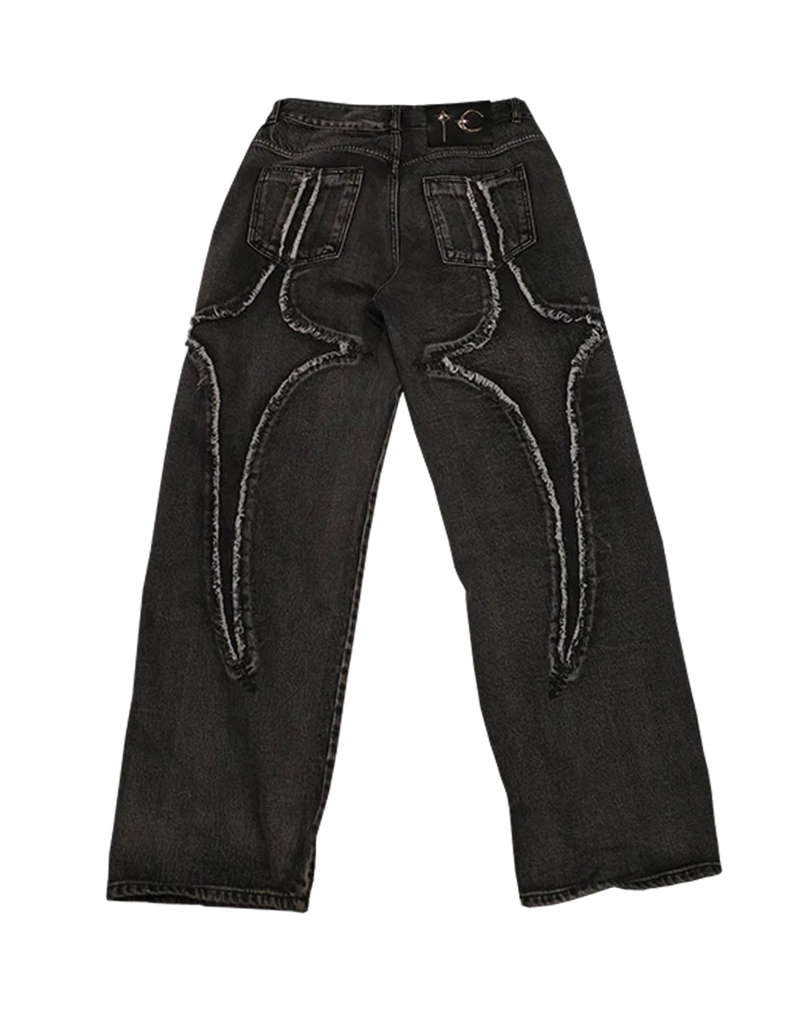 TRIBAL DENIM PANTS / BLACK