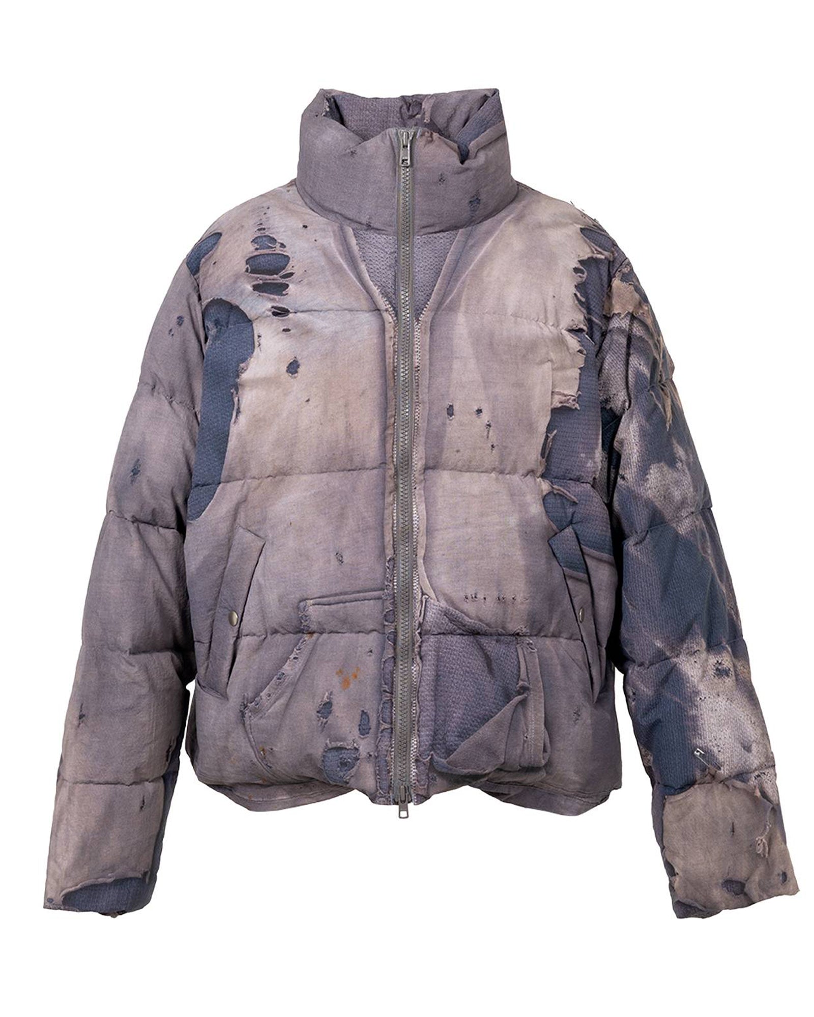 TROMPE-L'OEIL PRINT DOWN JACKET / NAVY
