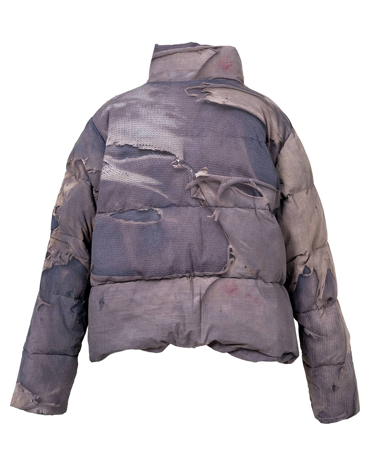 KAMIYA・カミヤ - ダウンジャケット TROMPE-L'OEIL PRINT DOWN JACKET / NAVY