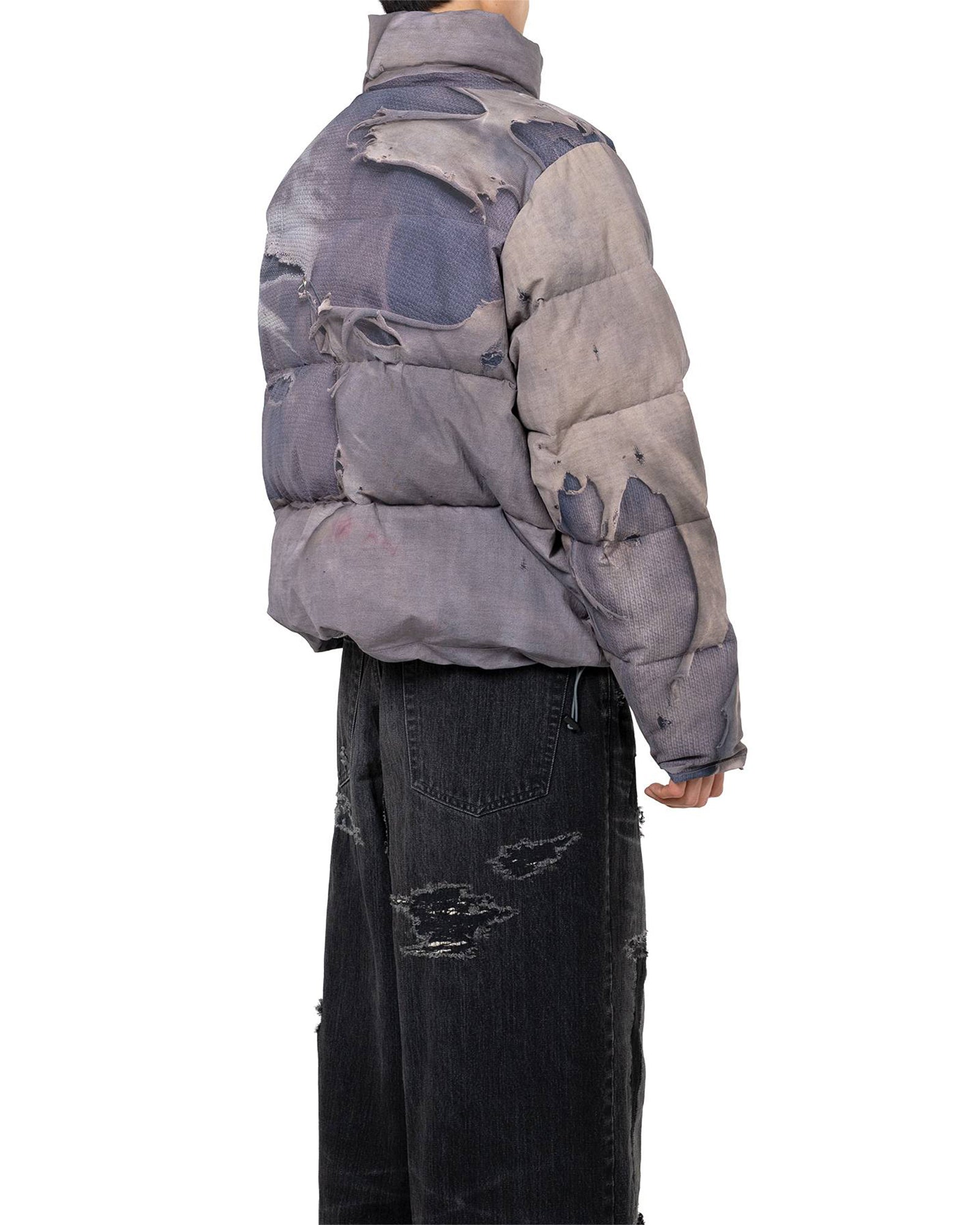 KAMIYA・カミヤ - ダウンジャケット TROMPE-L'OEIL PRINT DOWN JACKET / NAVY