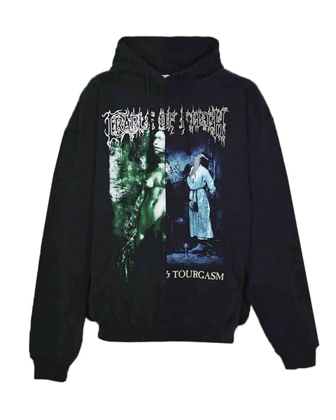 VETEMENTS (ヴェトモン) COF CUT-UP OVERSIZED HOODIE / GREEN / BLUE
