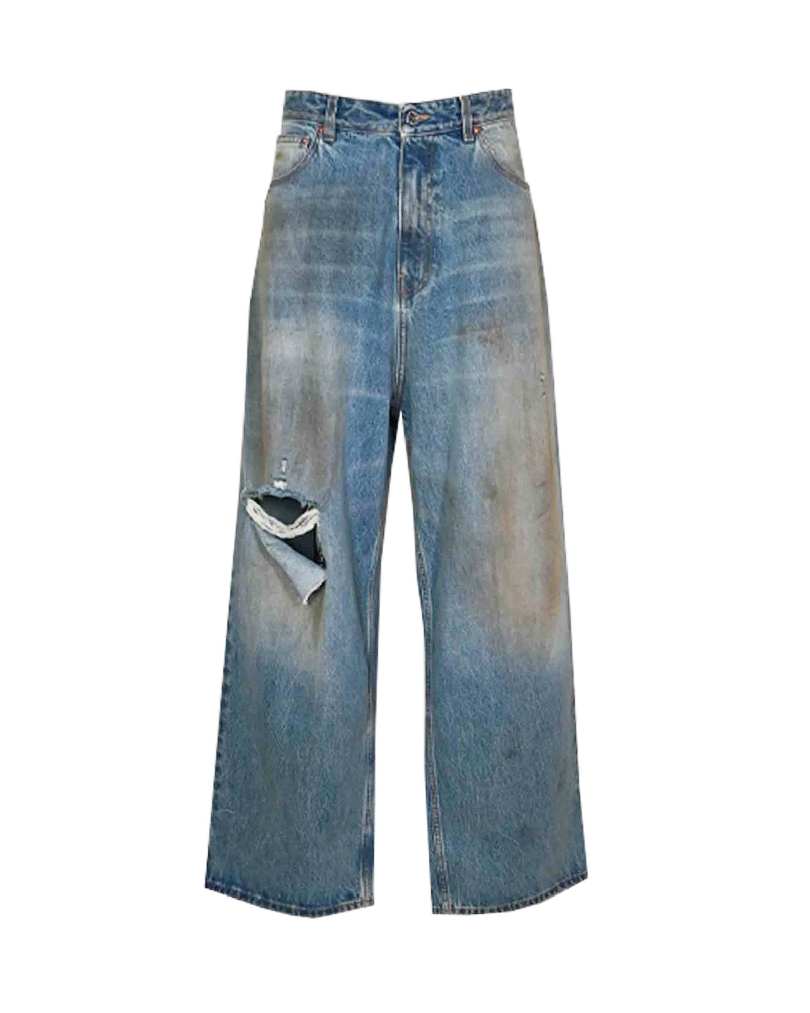 DISTRESSED BAGGY JEANS / DISTRESSED LIGHT BLUE