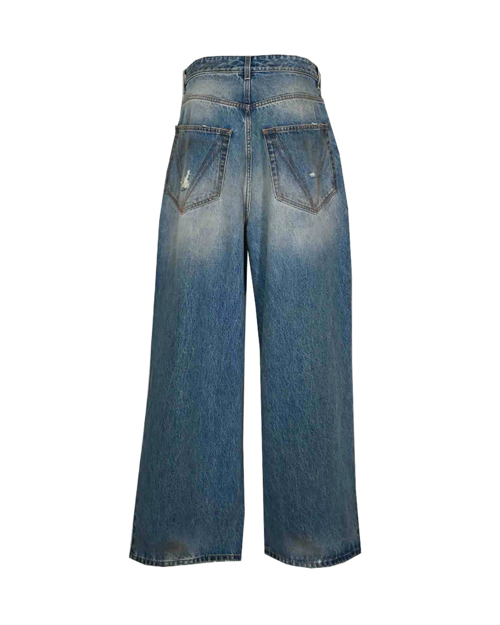 VETEMENTS・Vetements -  DISTRESSED BAGGY JEANS / DISTRESSED LIGHT BLUE