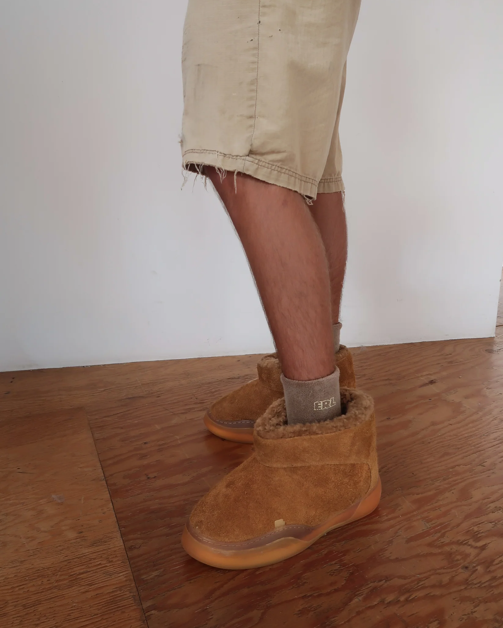 ERL・イーアールエル - ハイカットスニーカー UNISEX ERL VAMP BOOT LEATHER / NATURAL