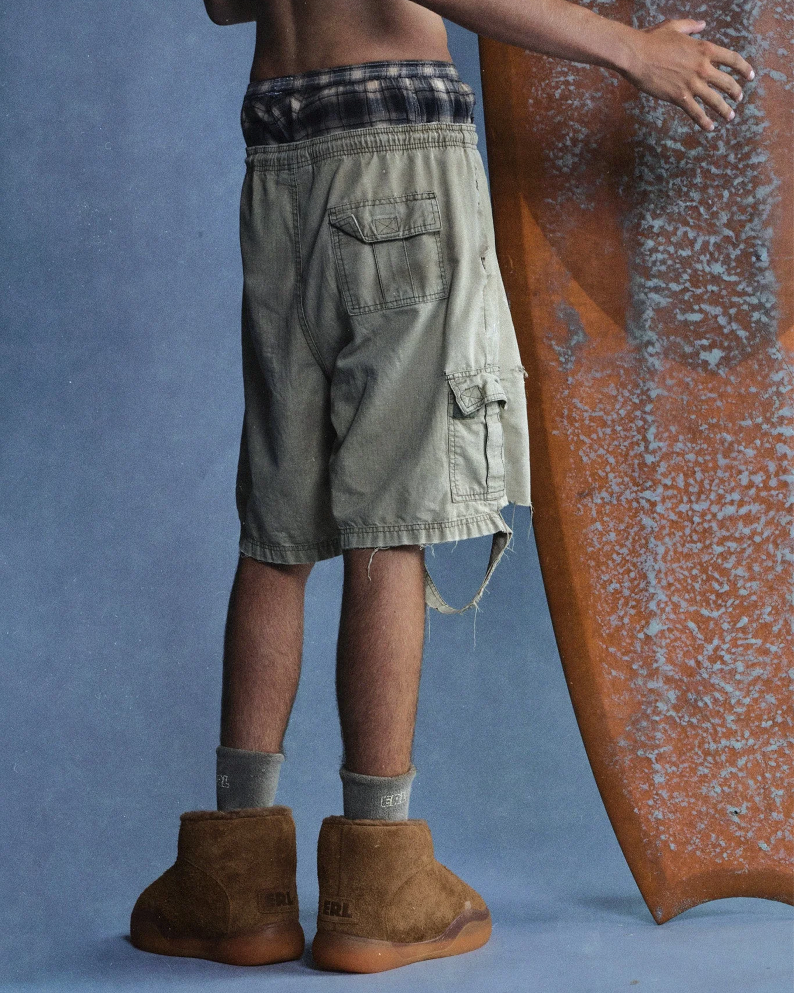 ERL・イーアールエル - ハイカットスニーカー UNISEX ERL VAMP BOOT LEATHER / NATURAL