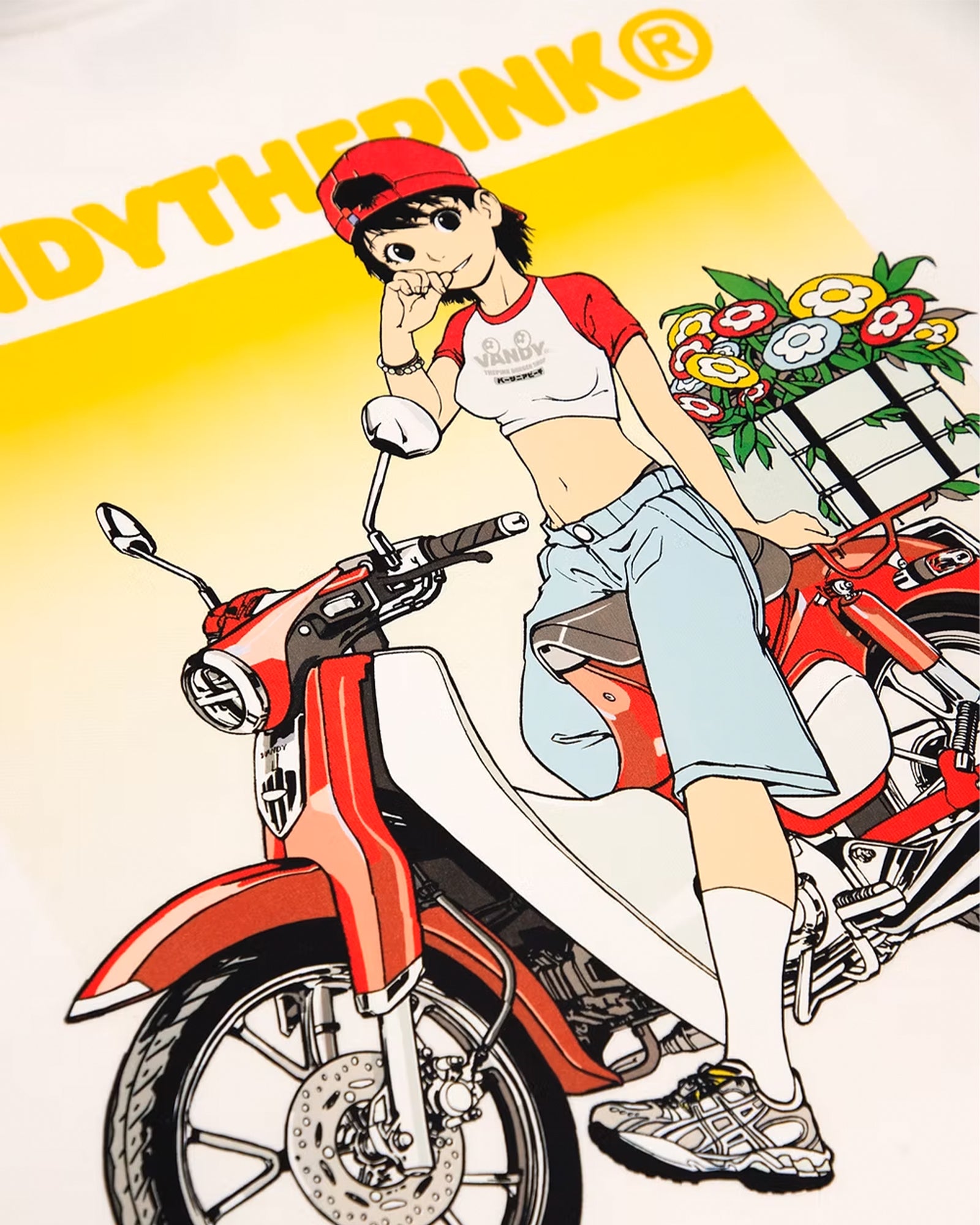 VANDY THE PINK・ヴァンディー・ザ・ピンク - Tシャツ・カットソー BIKE GIRL T-SHIRT / WHITE