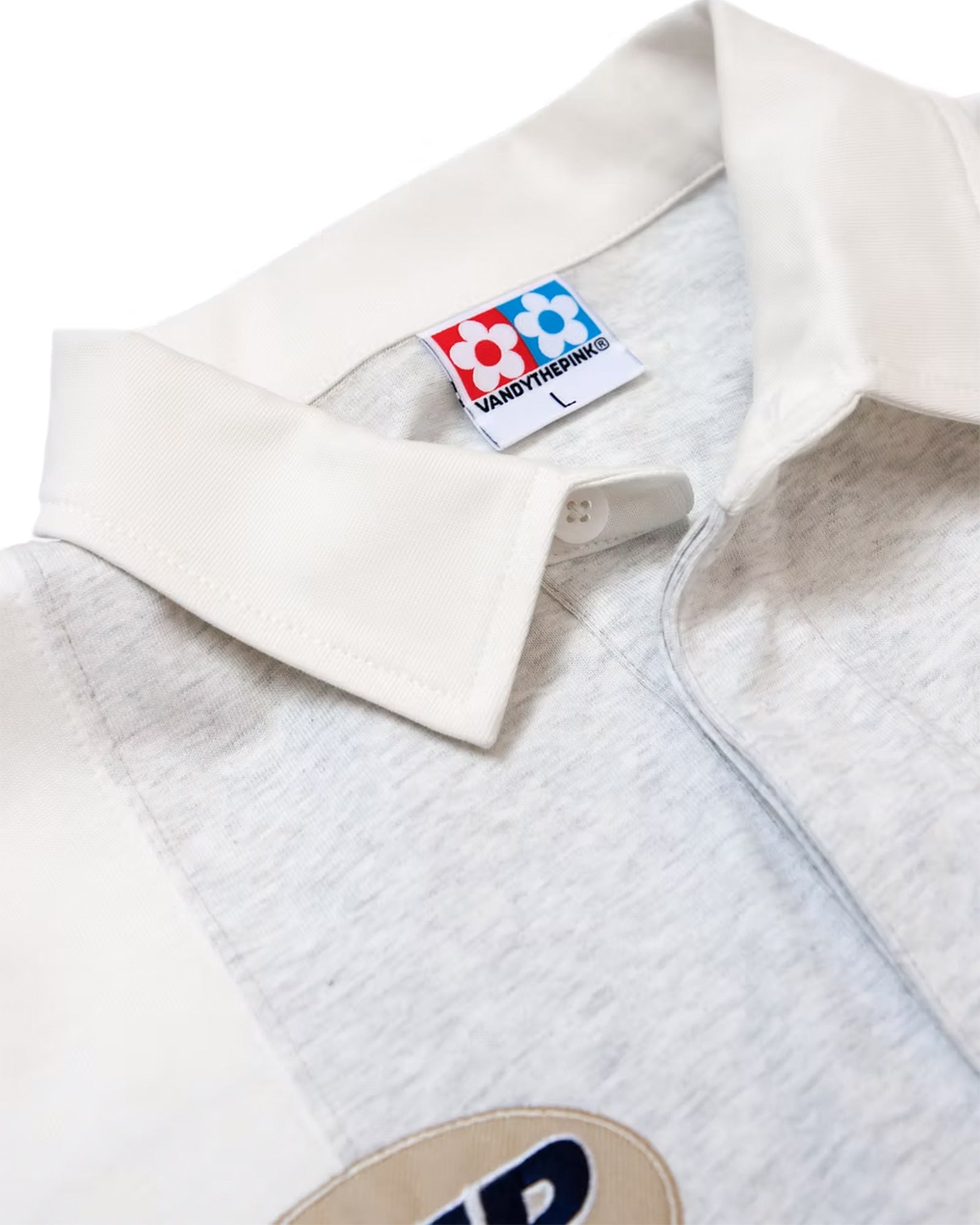 VANDY THE PINK・ヴァンディー・ザ・ピンク - L/S Tシャツ PATCHWORK POLO LS TEE / HEATHER GRAY