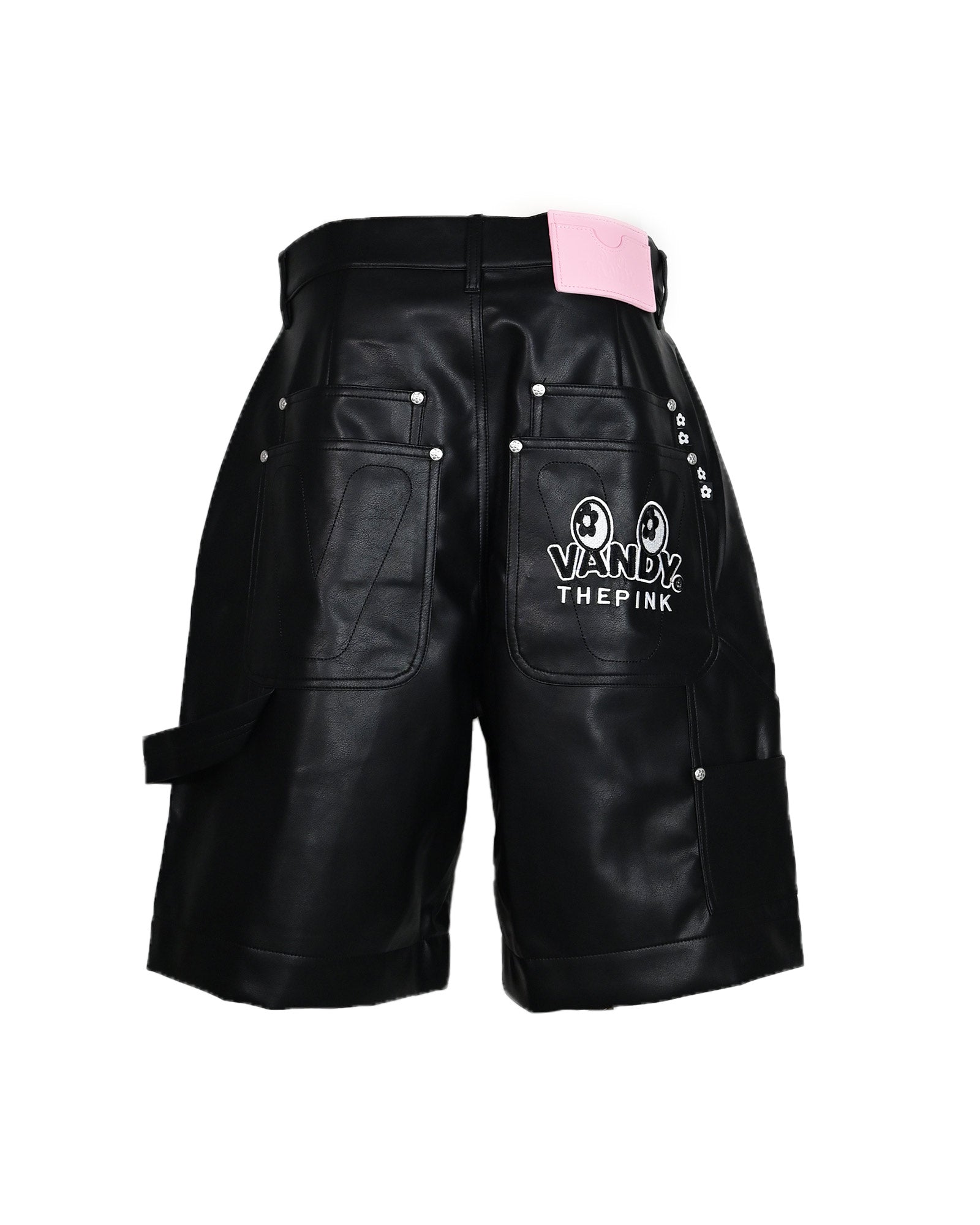 DOUBLE KNEE LEATHER SHORTS / BLACK | detail-online-store