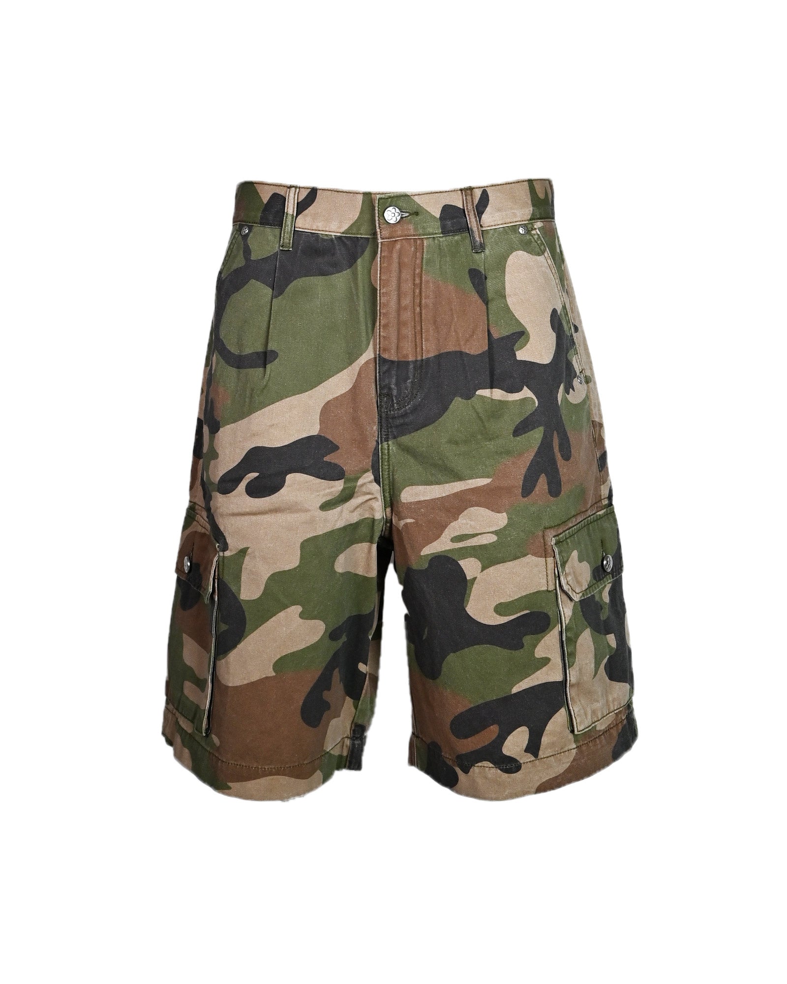WOODLAND CAMO SHORTS / GREEN