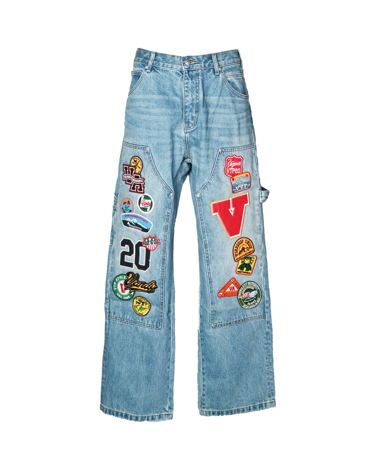 VANDY THE PINK・ヴァンディー・ザ・ピンク - デニムパンツ PATCH WORK PAINTER PANTS / BLUE DENIM