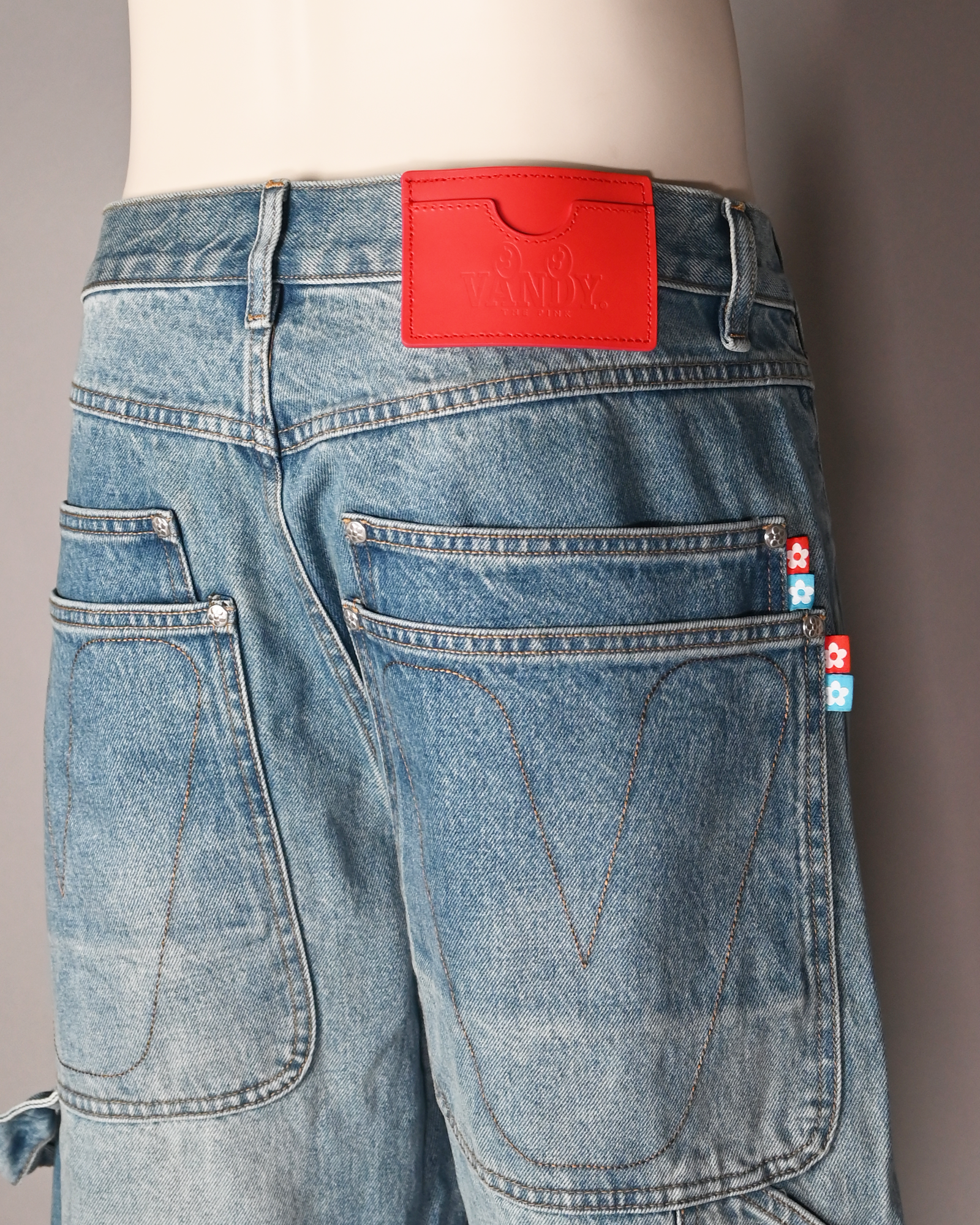VANDY THE PINK・ヴァンディー・ザ・ピンク - デニムパンツ PATCH WORK PAINTER PANTS / BLUE DENIM
