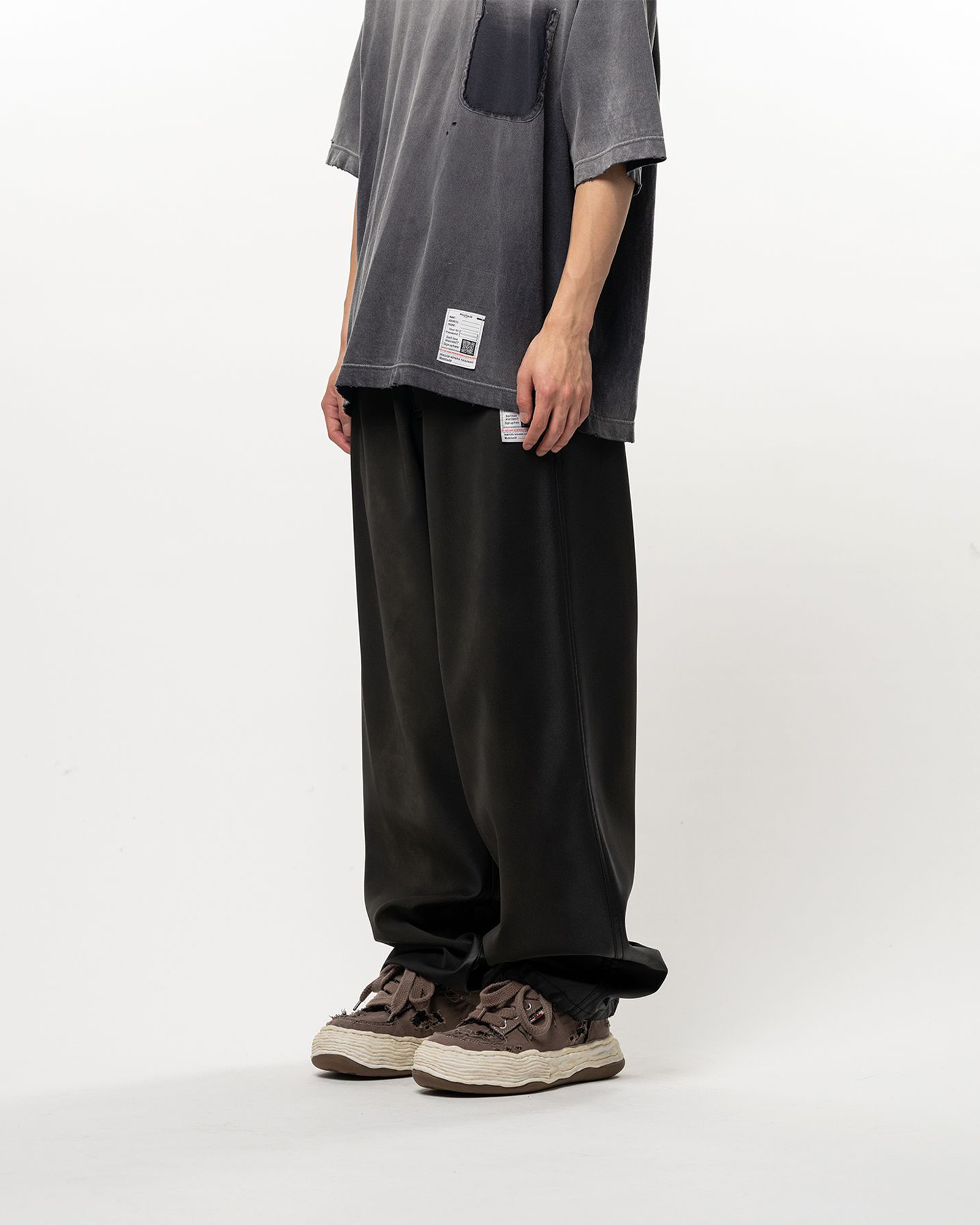 MIHARA YASUHIRO・Yasuhiro Mihara -  VEGAN SWEDE LEATHER PT / DK.GRAY