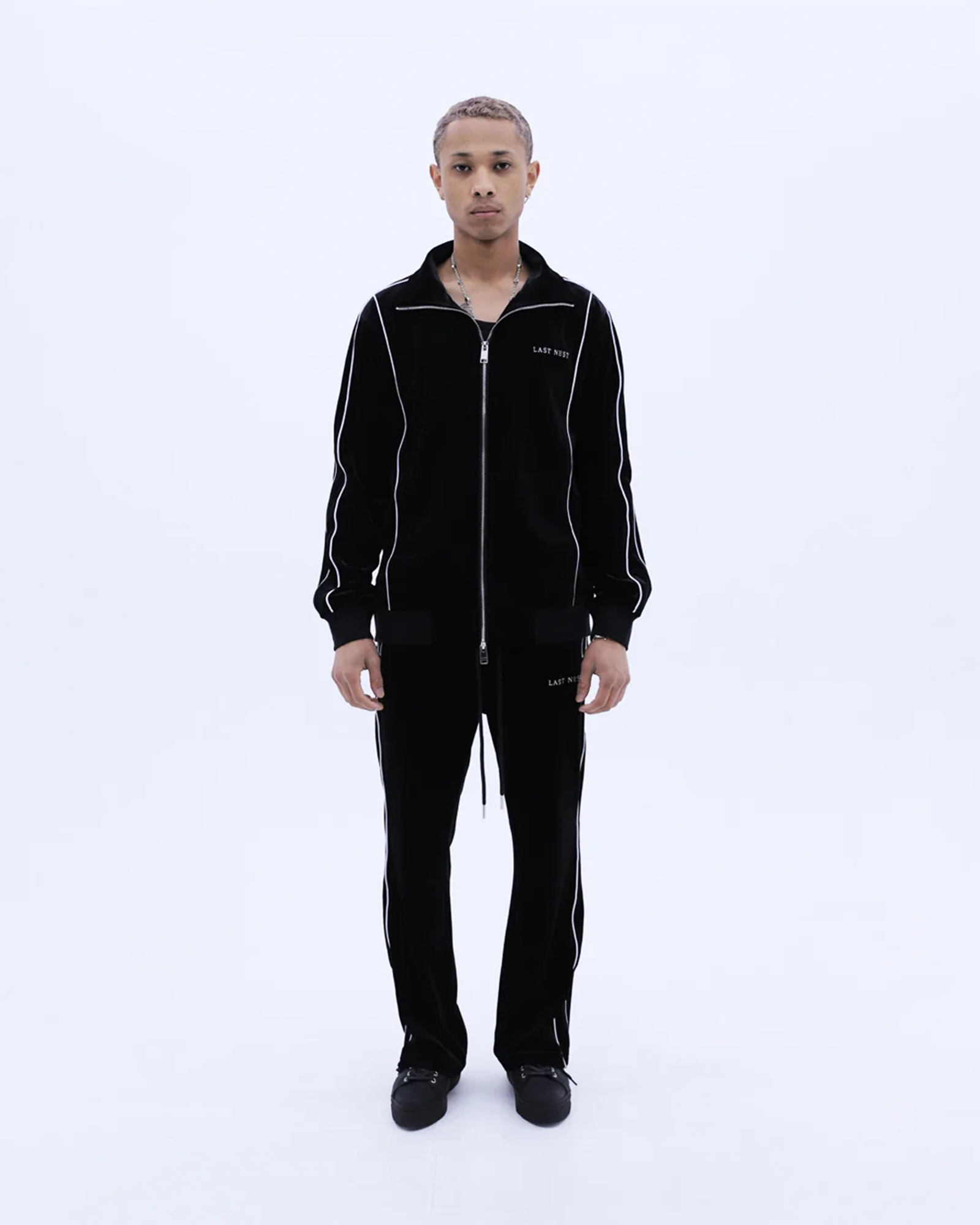 LAST NEST・ラストネスト - アウター・ジャケット VELVET TRACK JACKET / BLACK