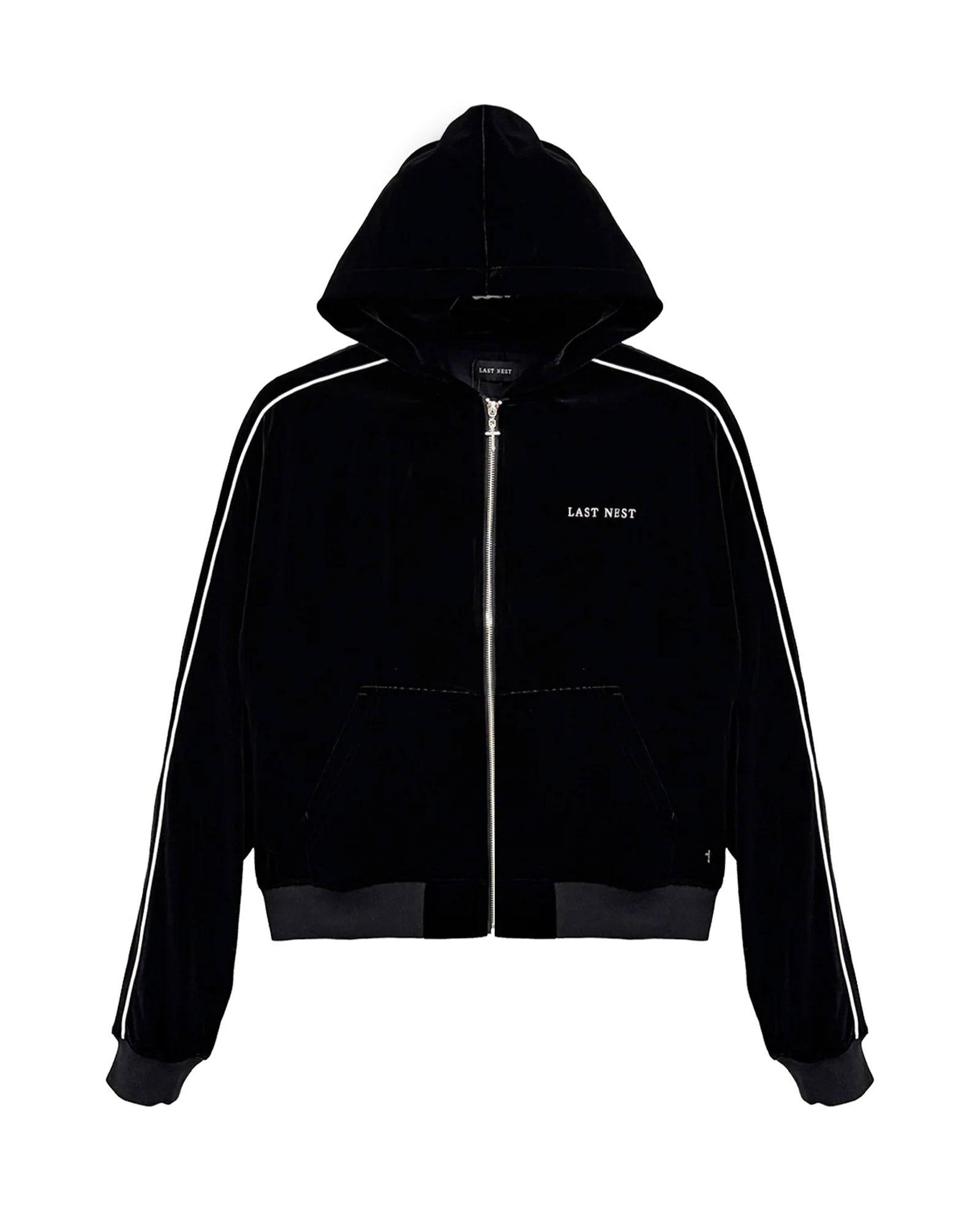 VELVET TRACK HOODIE / BLACK