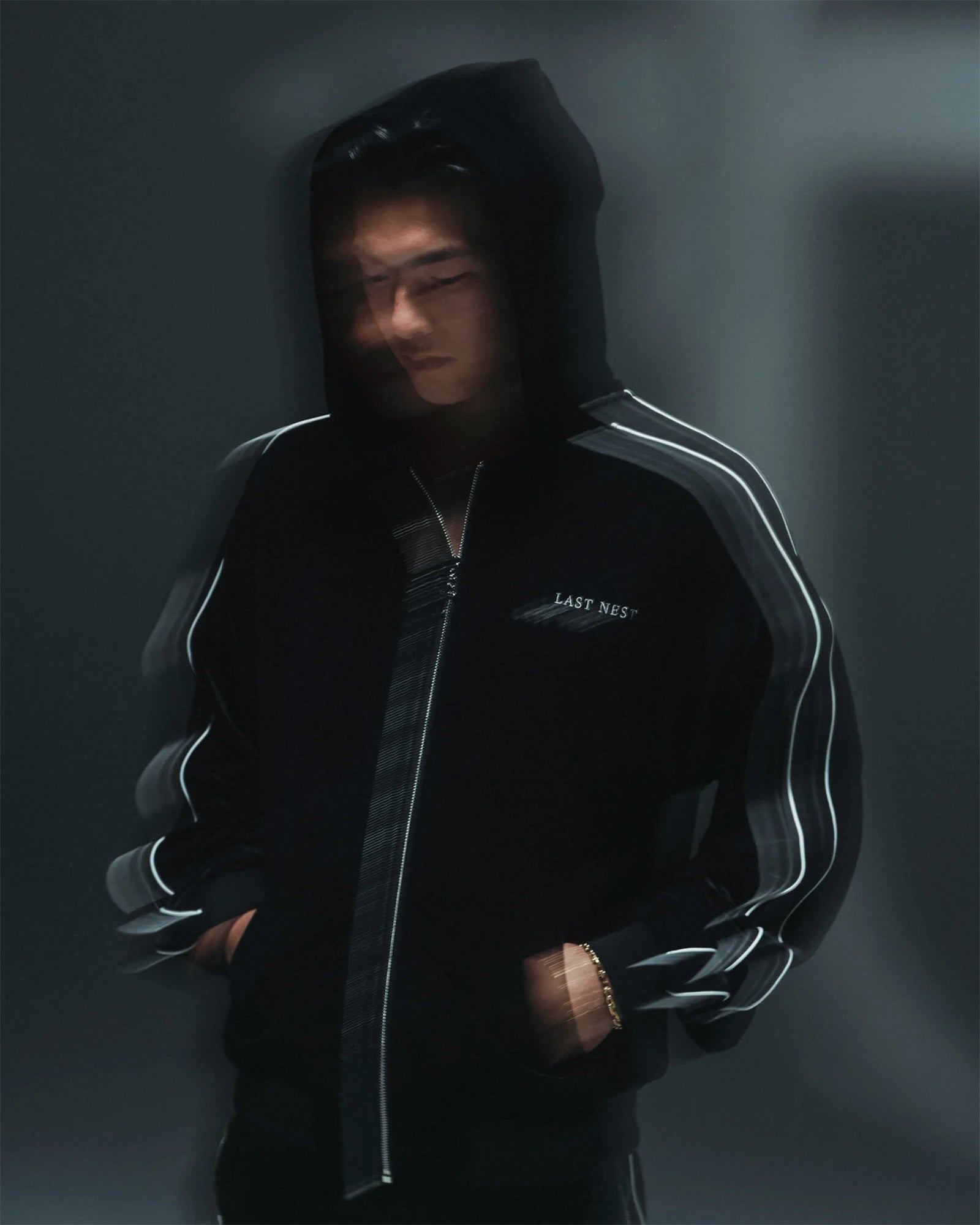 LAST NEST・ラストネスト - パーカー・フーディ VELVET TRACK HOODIE / BLACK