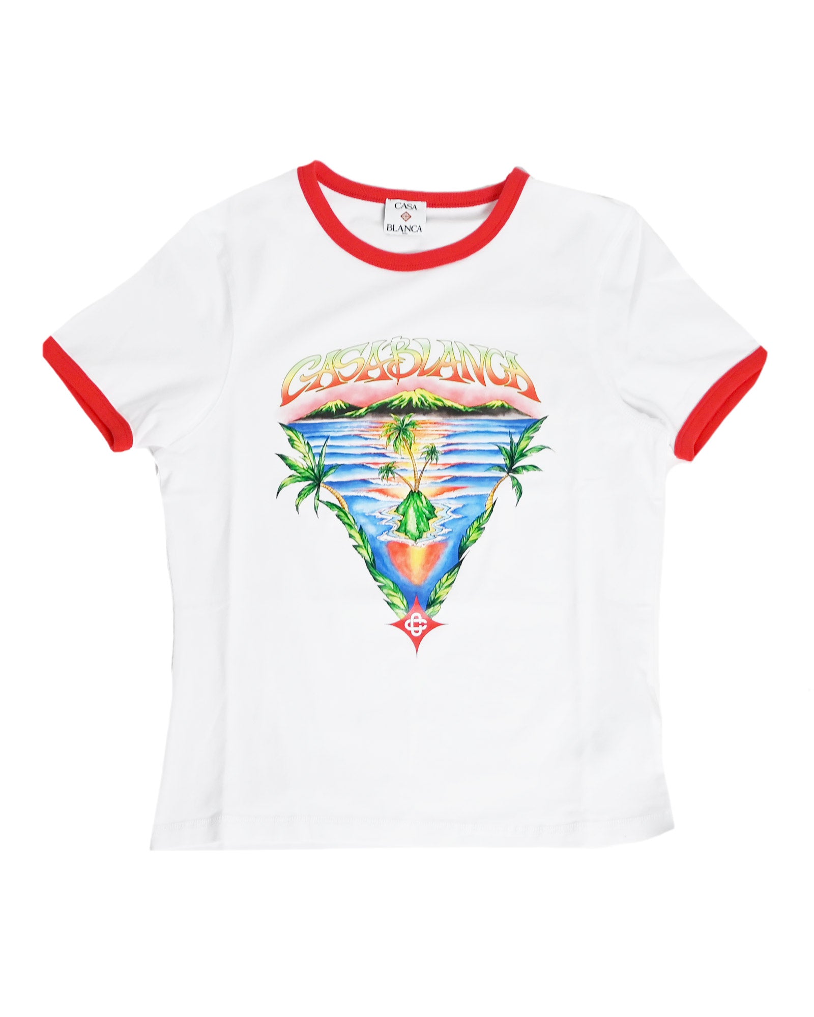 CASABLANCA・カサブランカ - Tシャツ・カットソー INNOCENCE TRIANGLE LONGLINE RINGER TEE / WHITE
