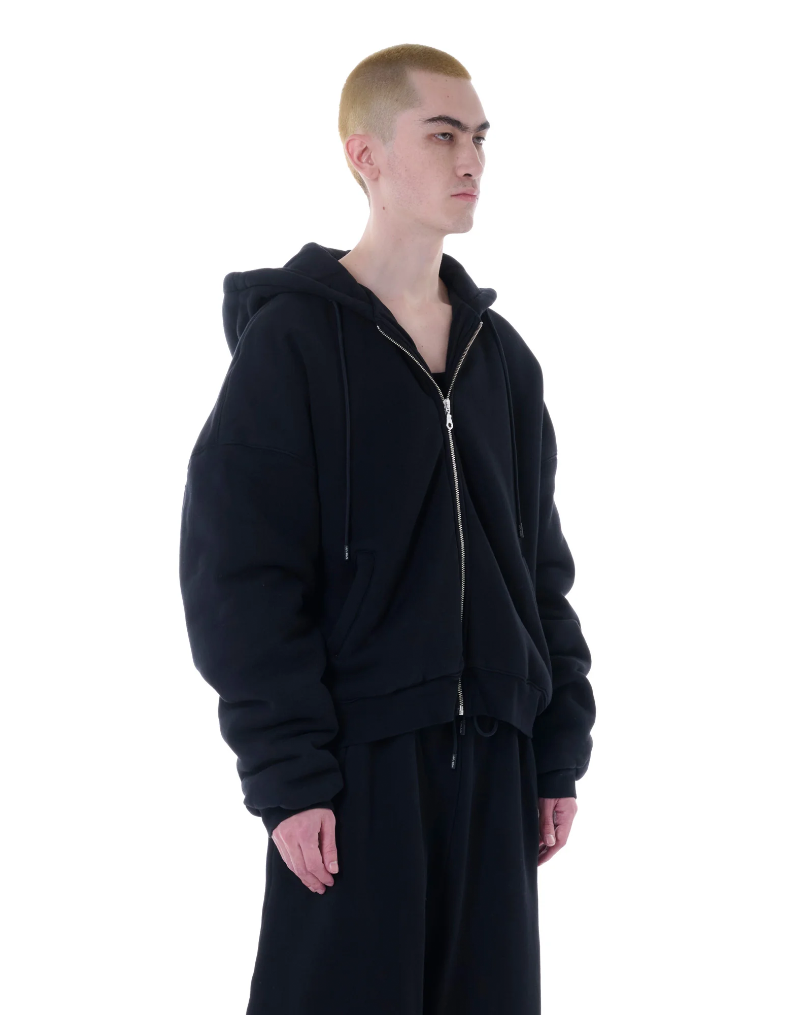 LU'UDAN・ルーダン - パーカー・フーディ WADDED HOODIE / SOFT BLACK