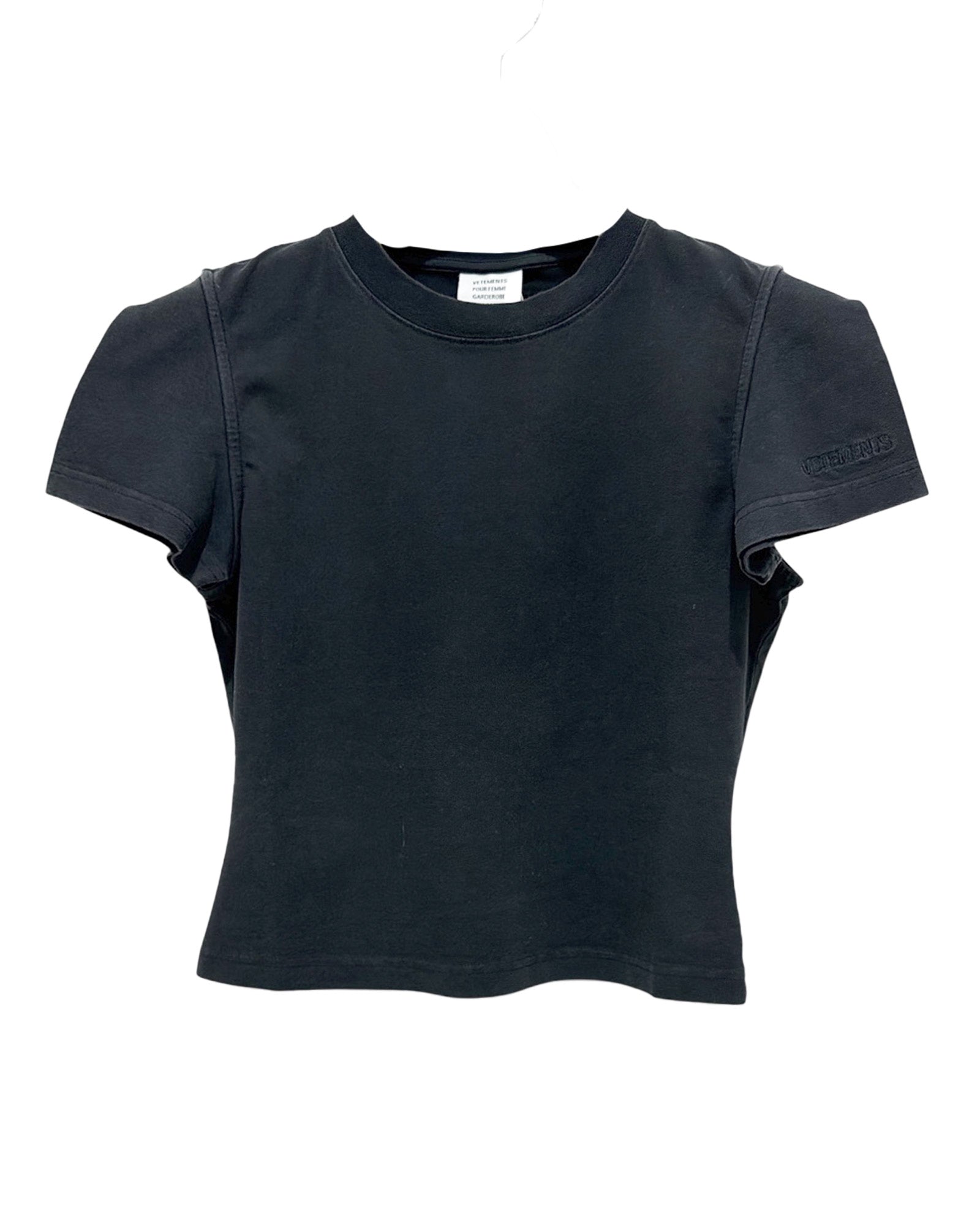 FRONT SLEEVE BABY T-SHIRT / BLACK