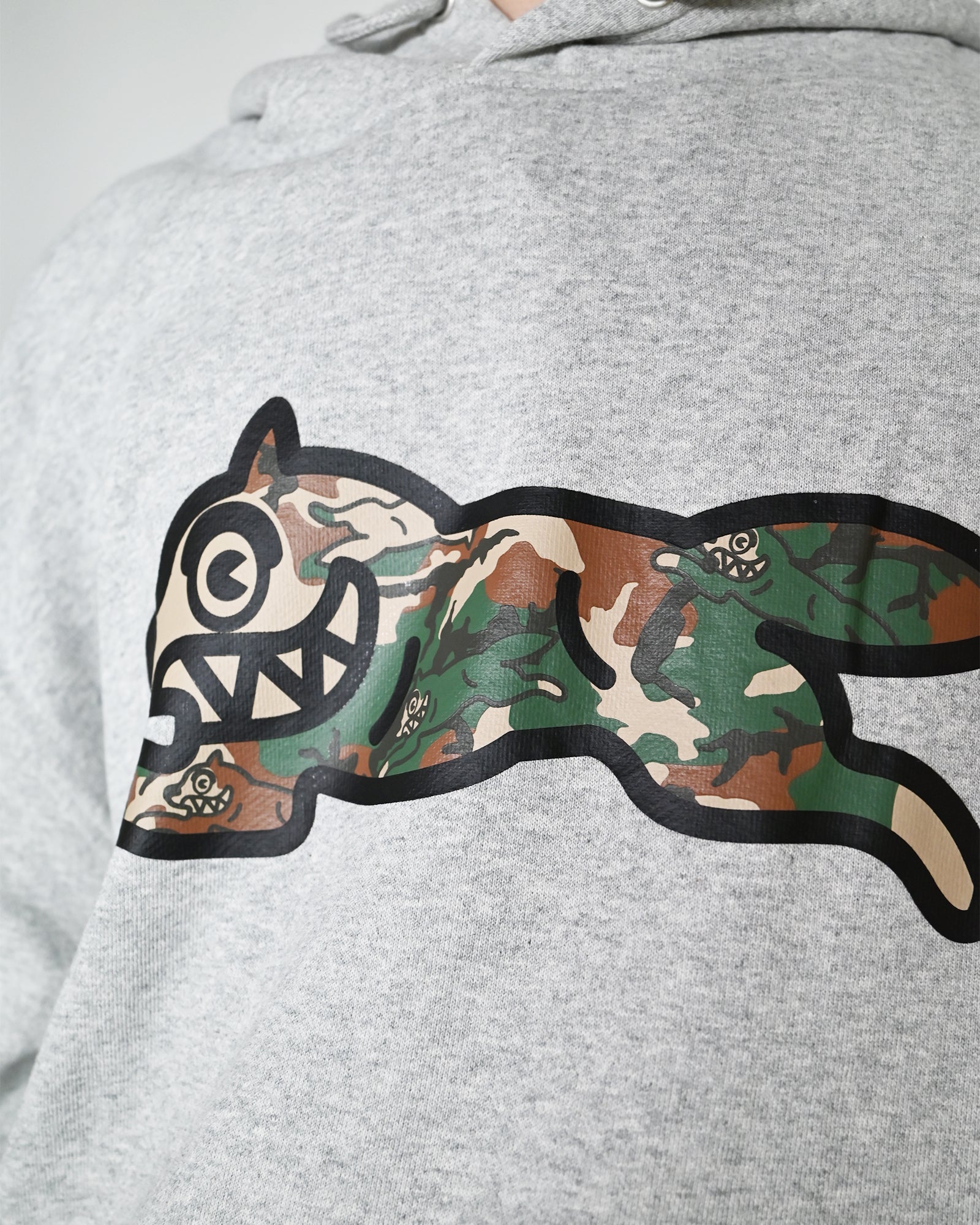 BILLIONAIRE BOYS CLUB / ICECREAM・ビリオネアボーイズクラブ/アイスクリーム - パーカー・フーディ WOODLAND CAMO RUNNING DOG POPOVER HOOD / HEATHER GRAY