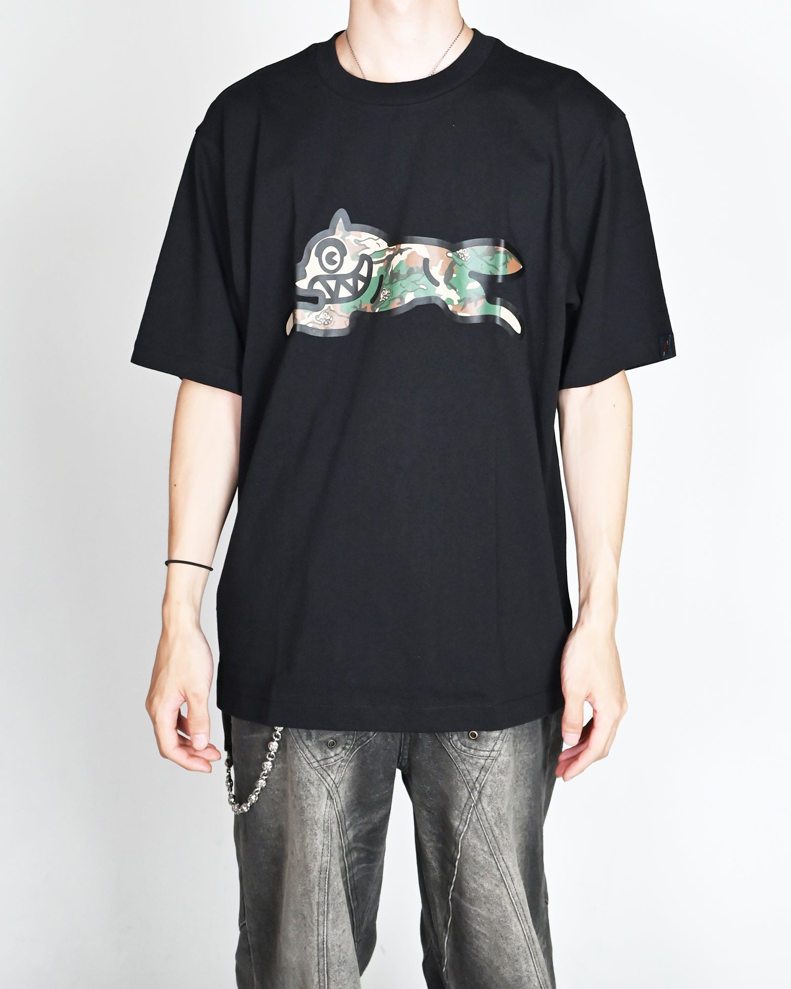 BILLIONAIRE BOYS CLUB / ICECREAM・Billionaire Boys Club/ice cream -  WOODLAND CAMO RUNNING DOG T-SHIRT / BLACK