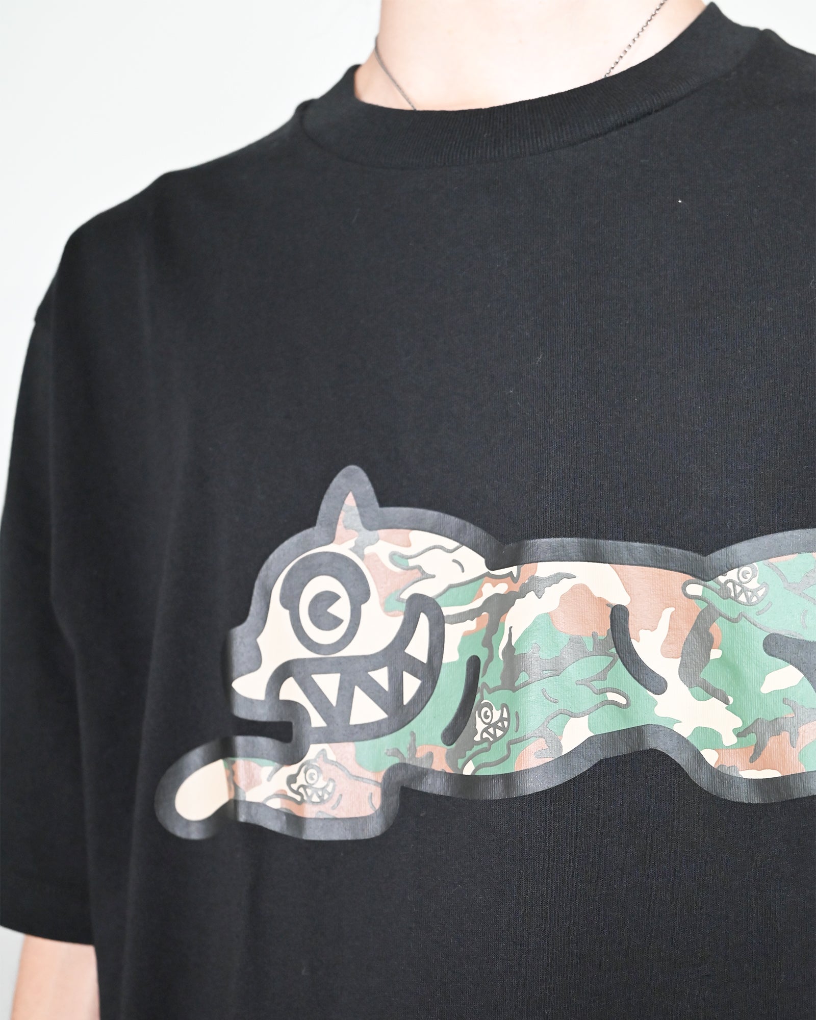 BILLIONAIRE BOYS CLUB / ICECREAM・Billionaire Boys Club/ice cream -  WOODLAND CAMO RUNNING DOG T-SHIRT / BLACK