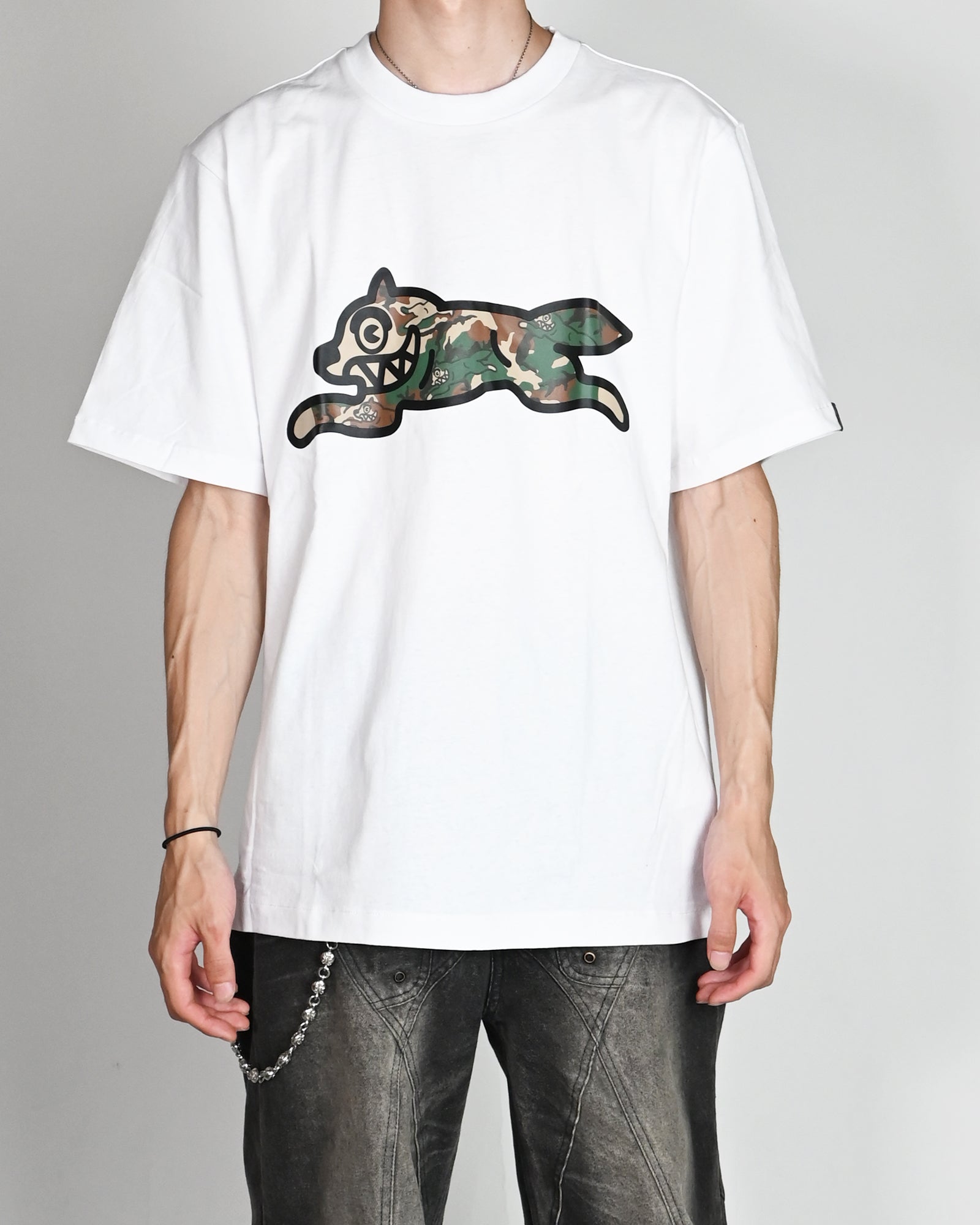 BILLIONAIRE BOYS CLUB / ICECREAM・Billionaire Boys Club/ice cream -  WOODLAND CAMO RUNNING DOG T-SHIRT / WHITE