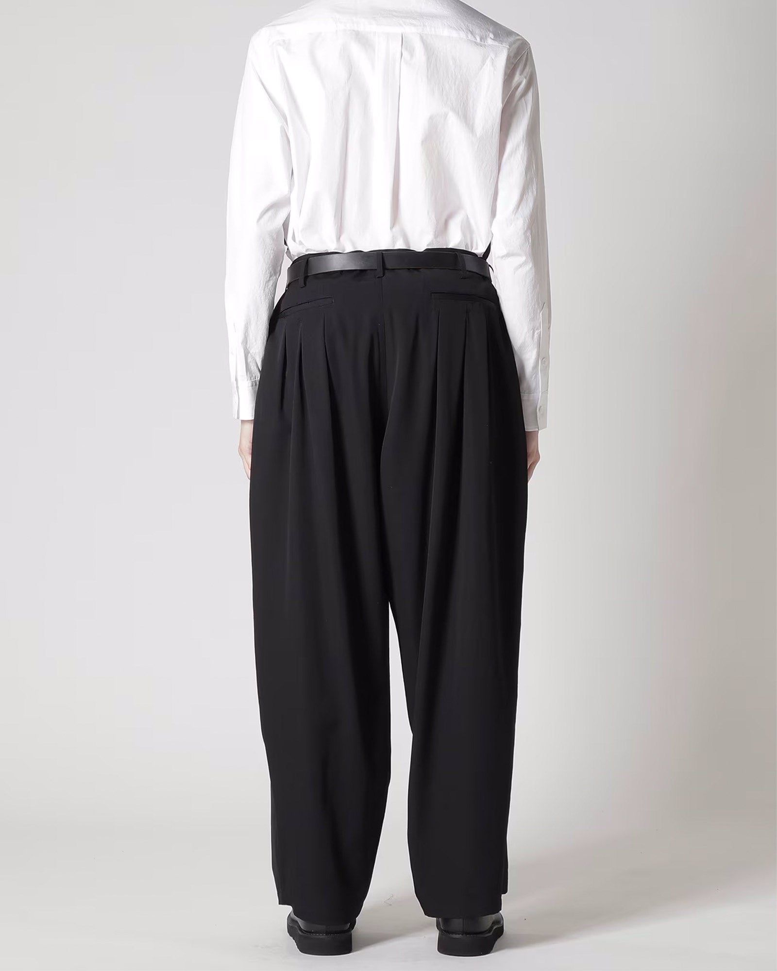 Y's for men・ワイズ フォー メン - その他パンツ WOOL GABARDINE 12-TUCKS PANTS / BLACK