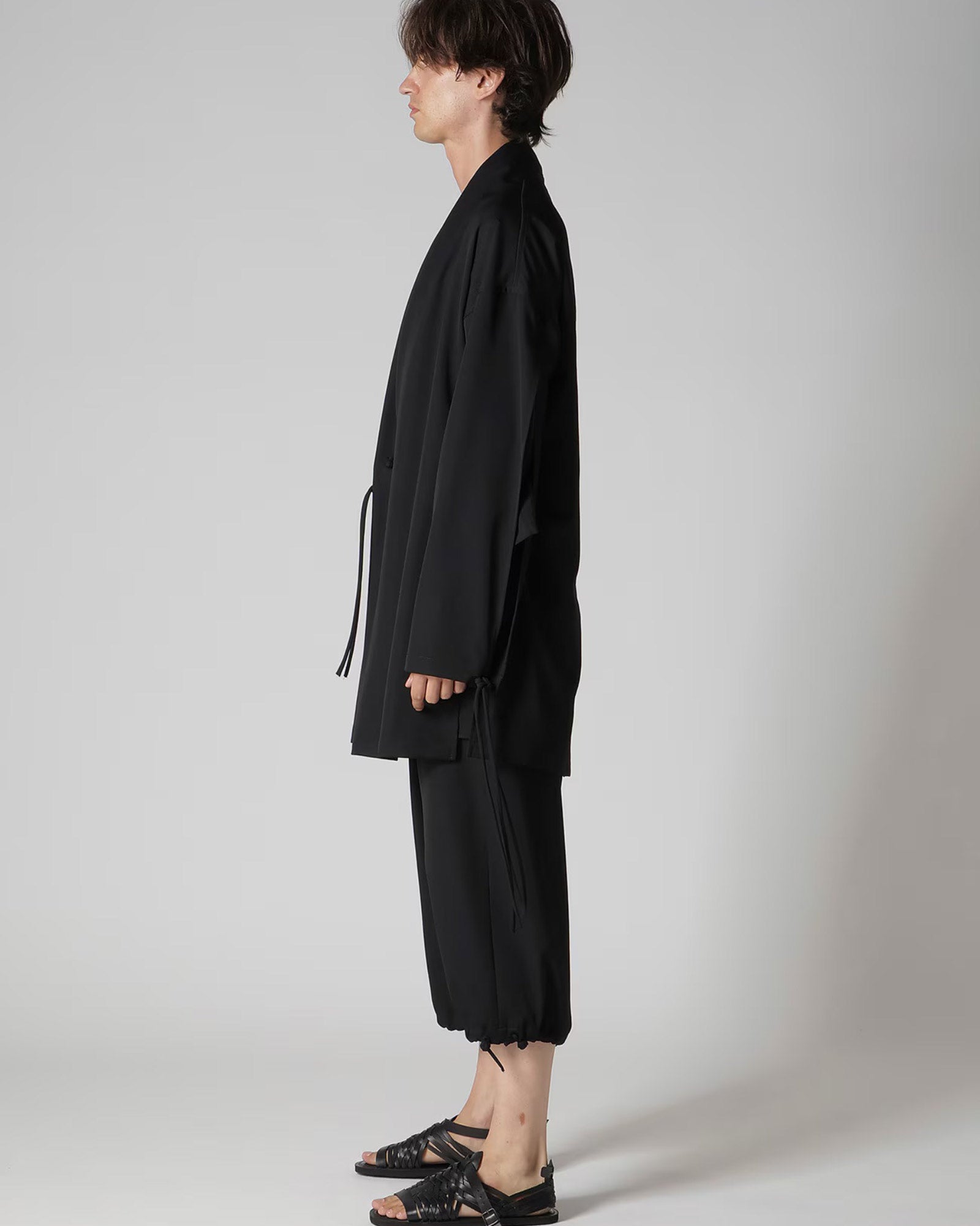 Yohji Yamamoto・Youji Yamamoto -  WOOL GABARDINE CHINA BUTTUN SCARF JACKET